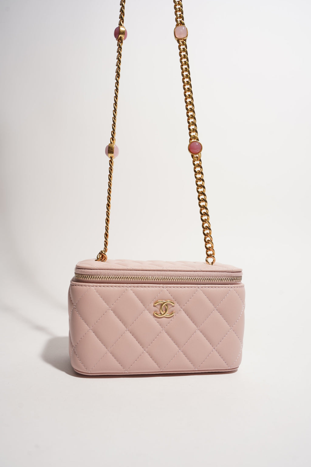 Chanel Womens Vanity Case With Jewel Chain