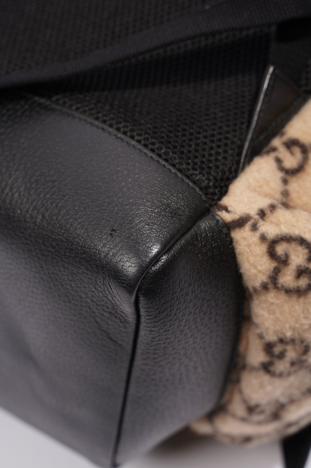 Gucci Womens GG Backpack Beige Wool