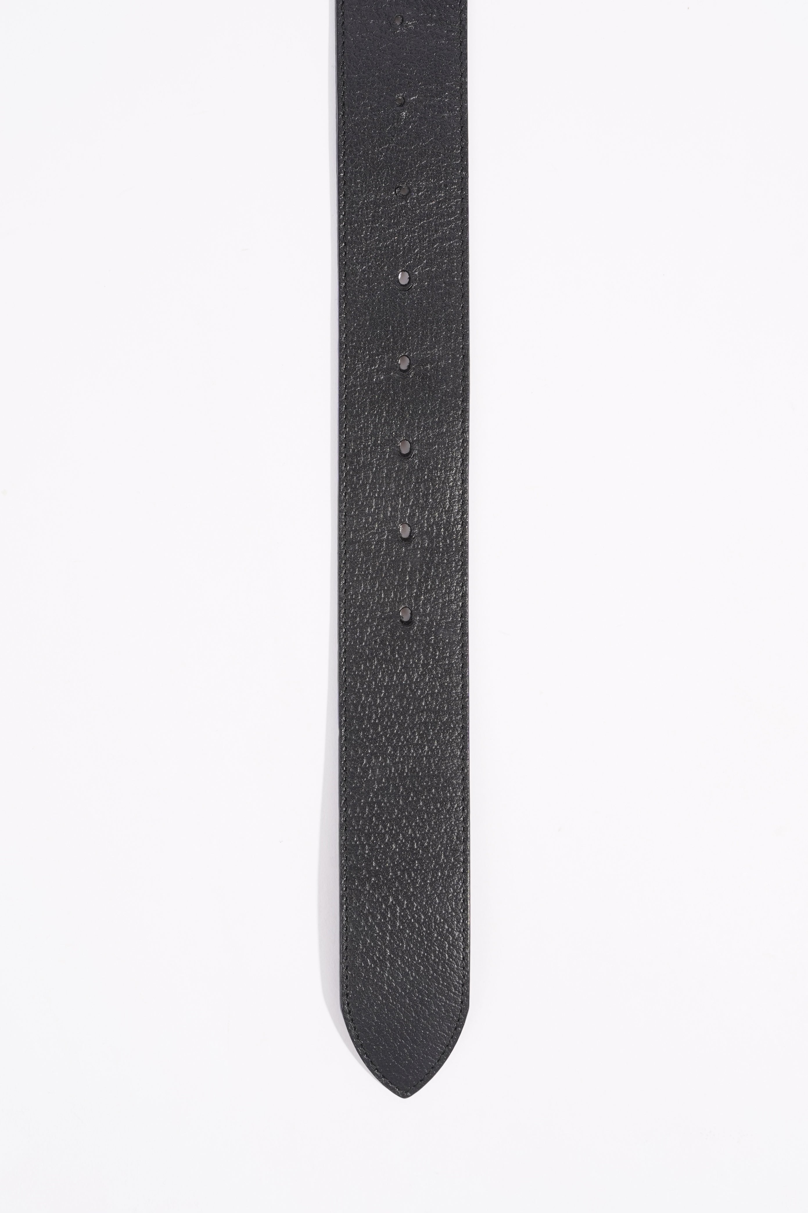 Gucci Womens Marmont GG Buckle Belt Black Leather 80cm - 32"