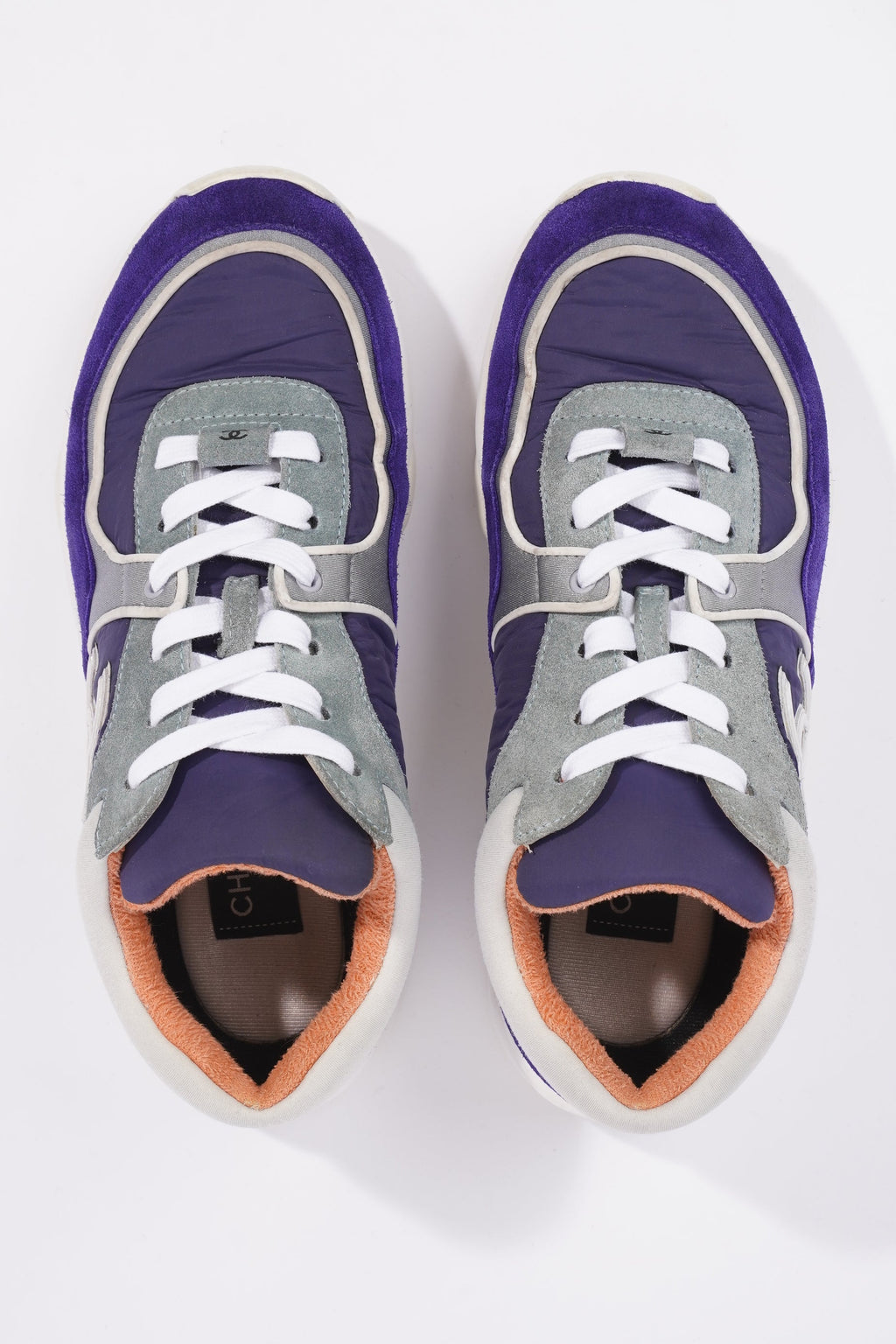 Chanel Womens CC Logo Sneaker Blue / White / Orange EU 39 / UK 6