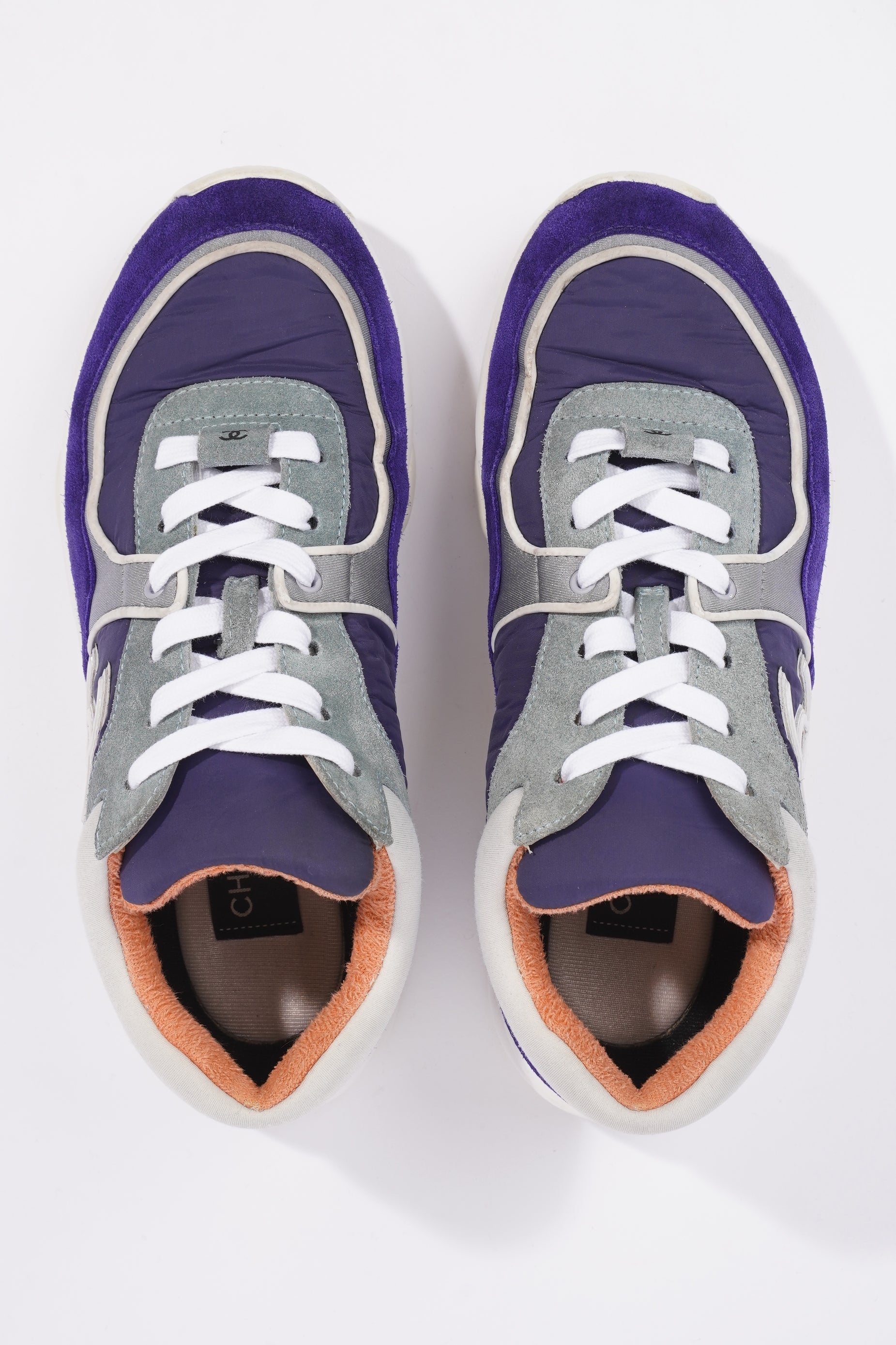 Chanel Womens CC Logo Sneaker Blue / White / Orange EU 39 / UK 6
