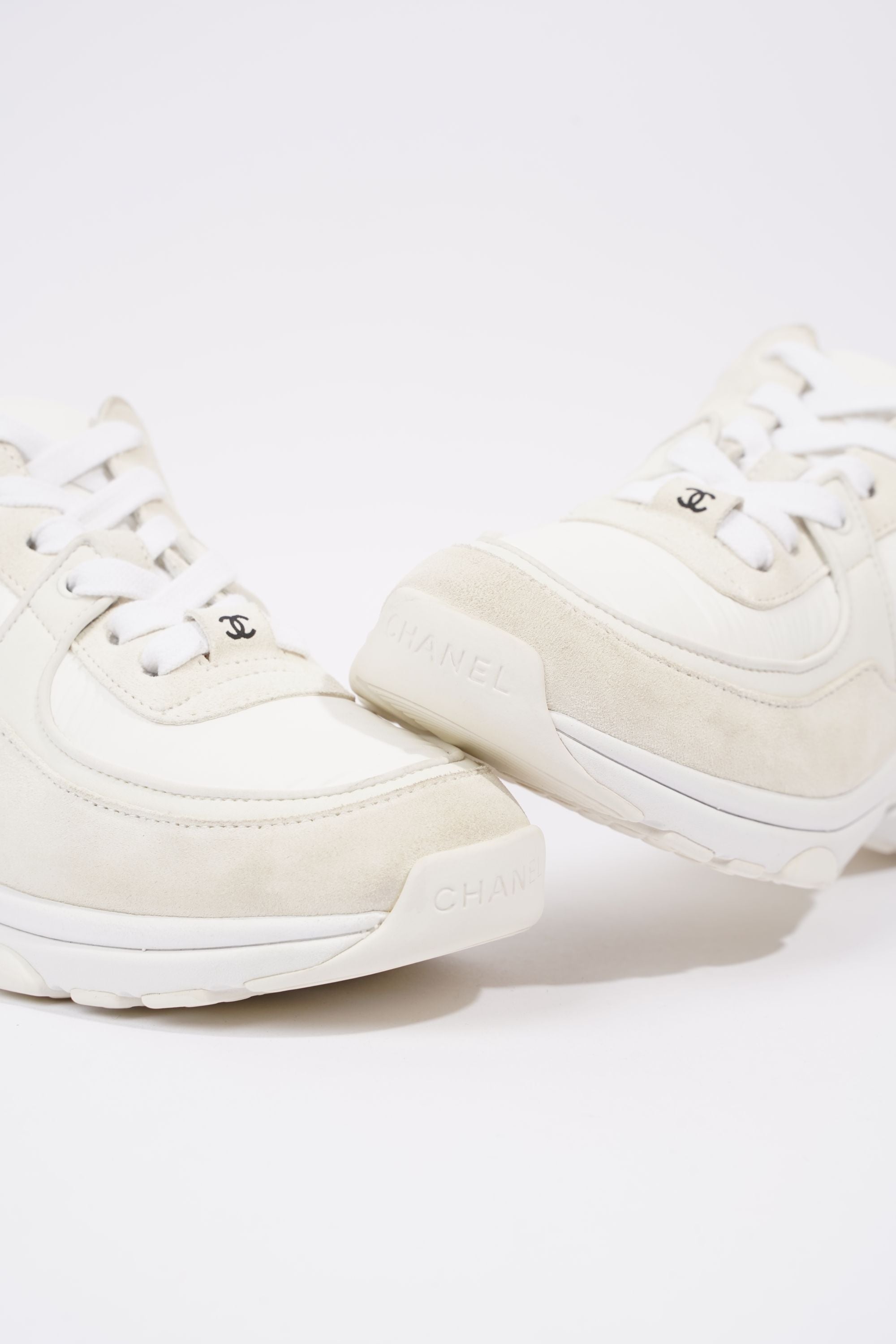 Chanel Womens CC Logo White / Cream EU 36 / UK 3