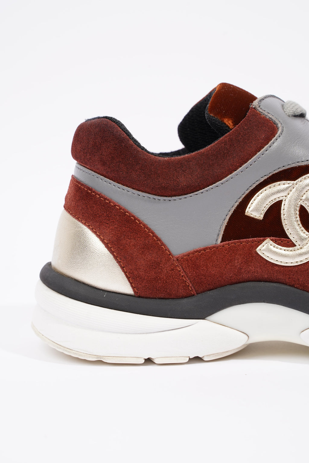 Chanel Womens Runner Maroon / Grey EU 37.5 / UK 4.5