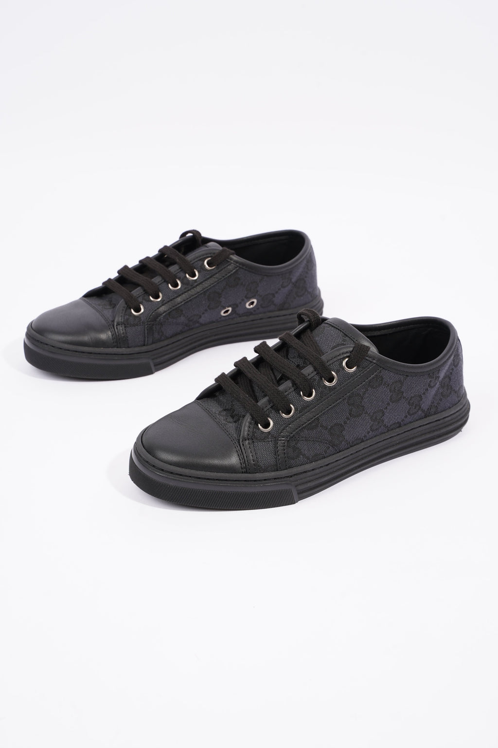 Gucci Womens GG Low Top Sneaker Black EU 34.5 / UK 1.5