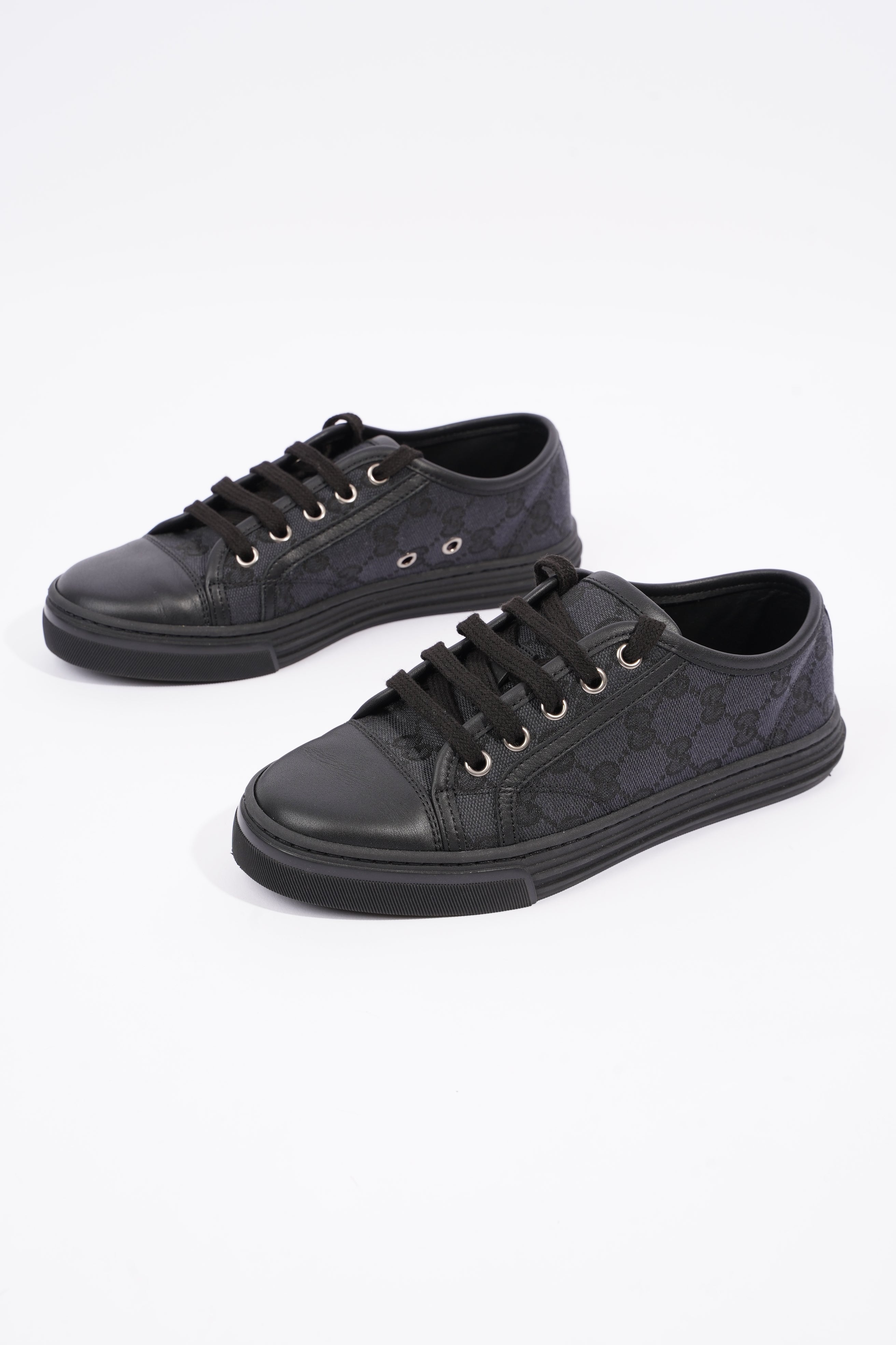 Gucci Womens GG Low Top Sneaker Black EU 34.5 / UK 1.5