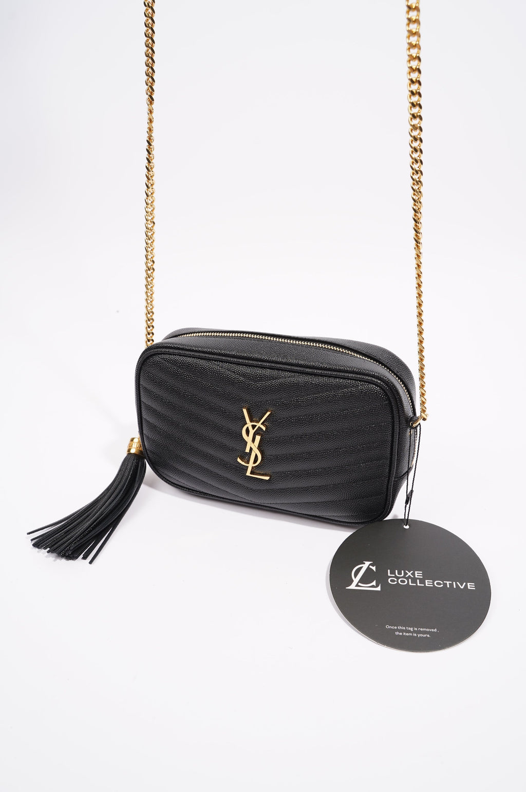Saint Laurent Womens Lou Camera Bag Black Leather Mini