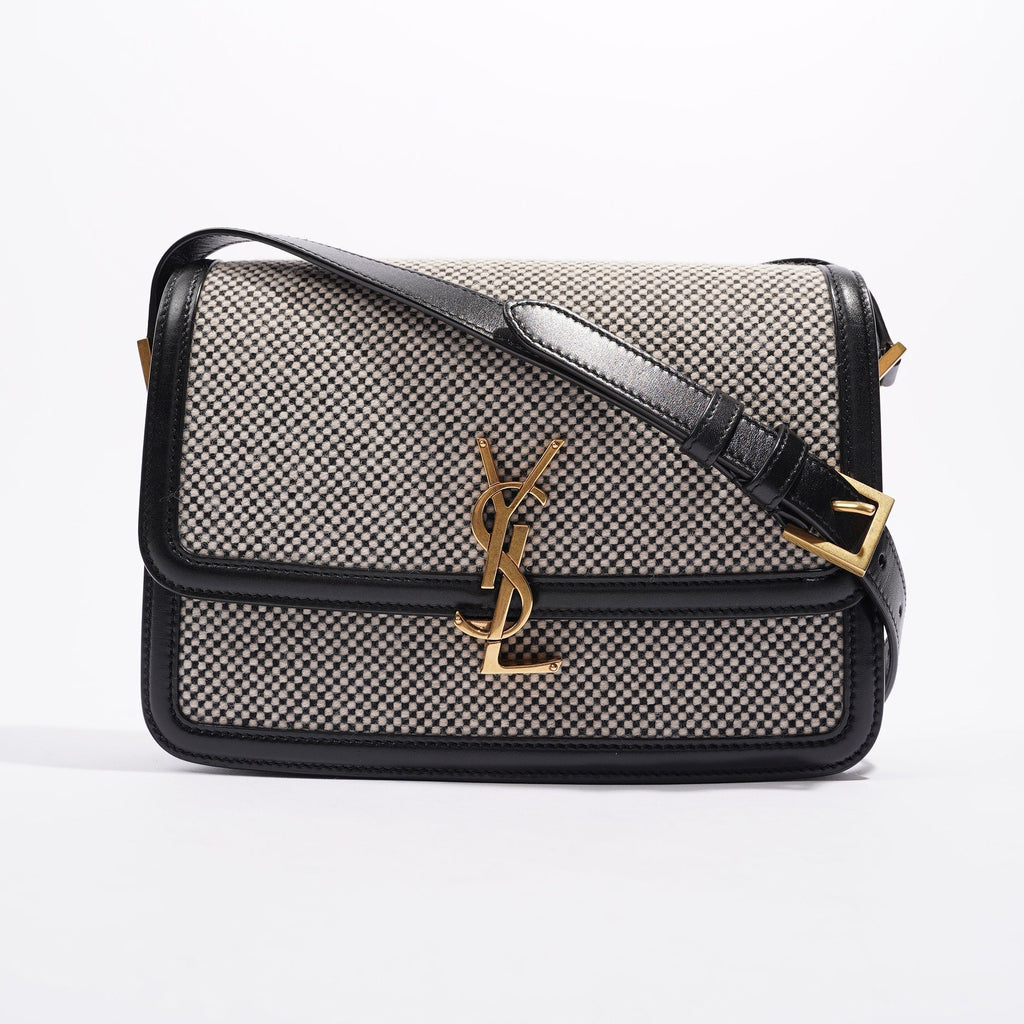 Saint Laurent Womens Solferino Beige / Black Medium