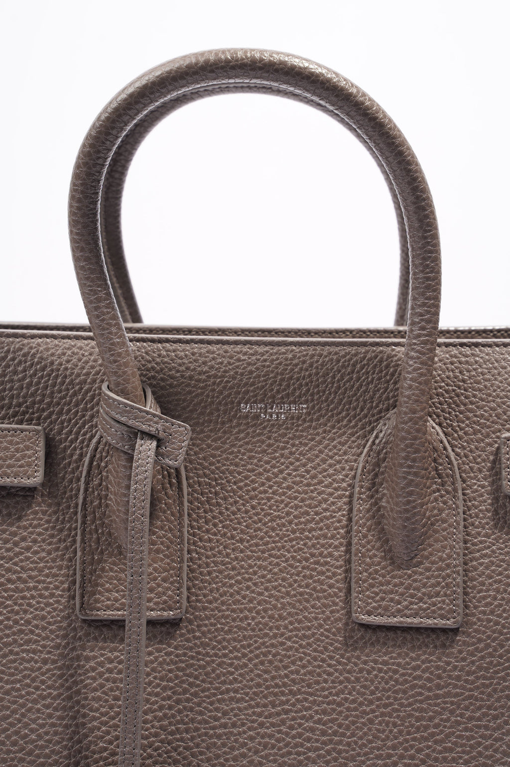 Saint Laurent Sac De Jour Tote Bag Grey Leather Small