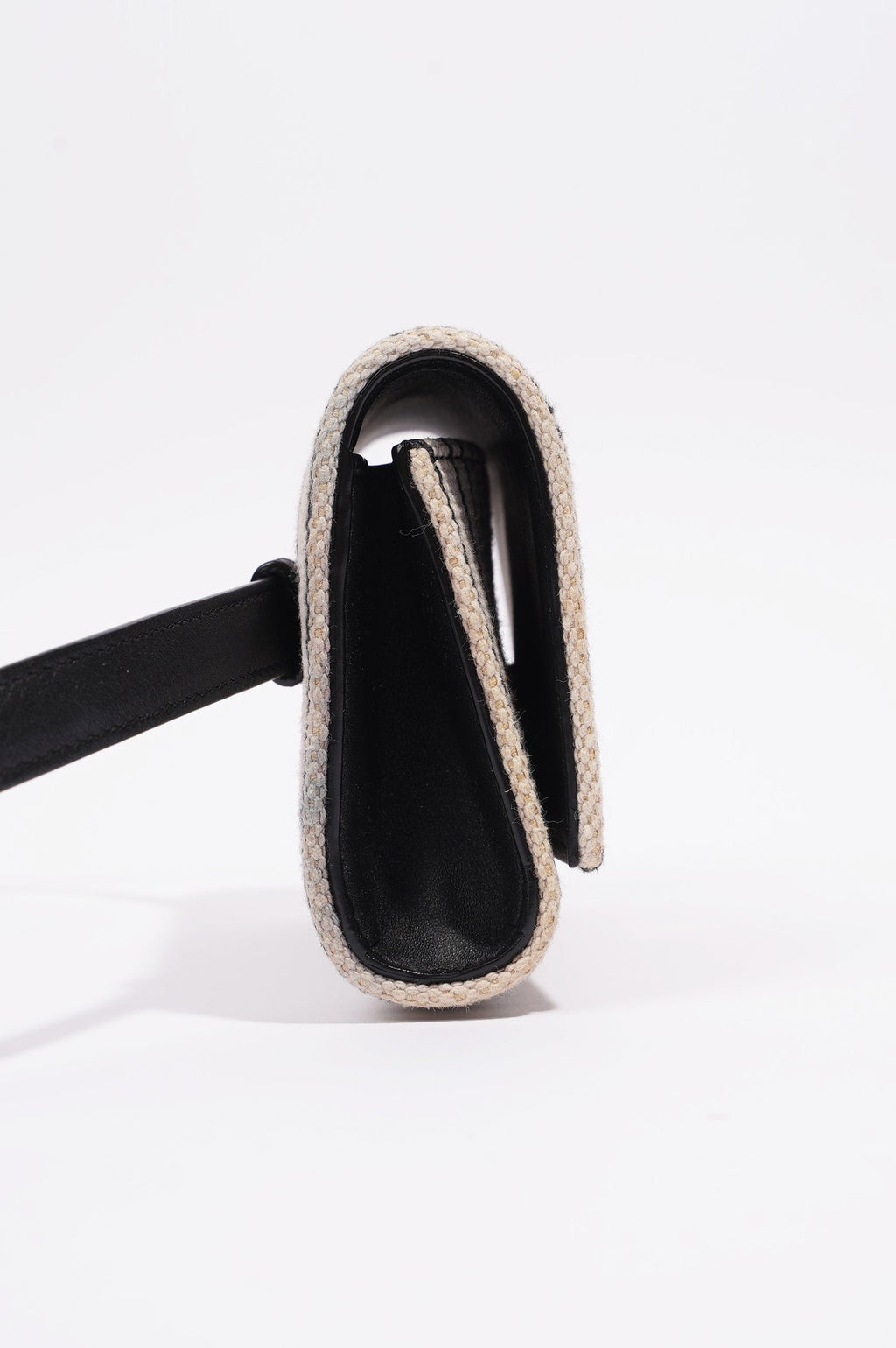 Saint Laurent Womens Kate Belt Bag Cream / Black Canvas Mini
