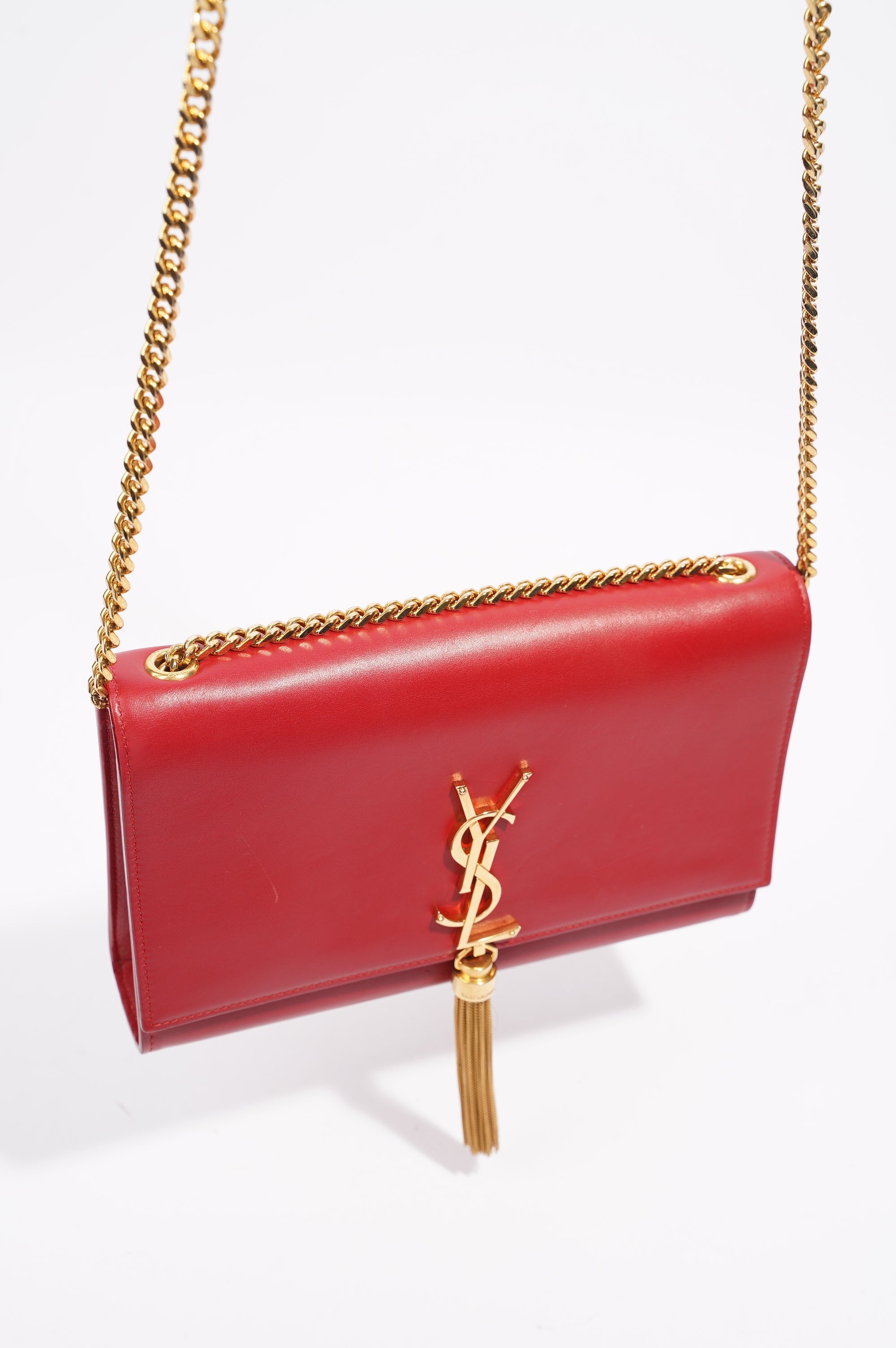 Saint Laurent Kate Tassle Bag Red / Gold Medium