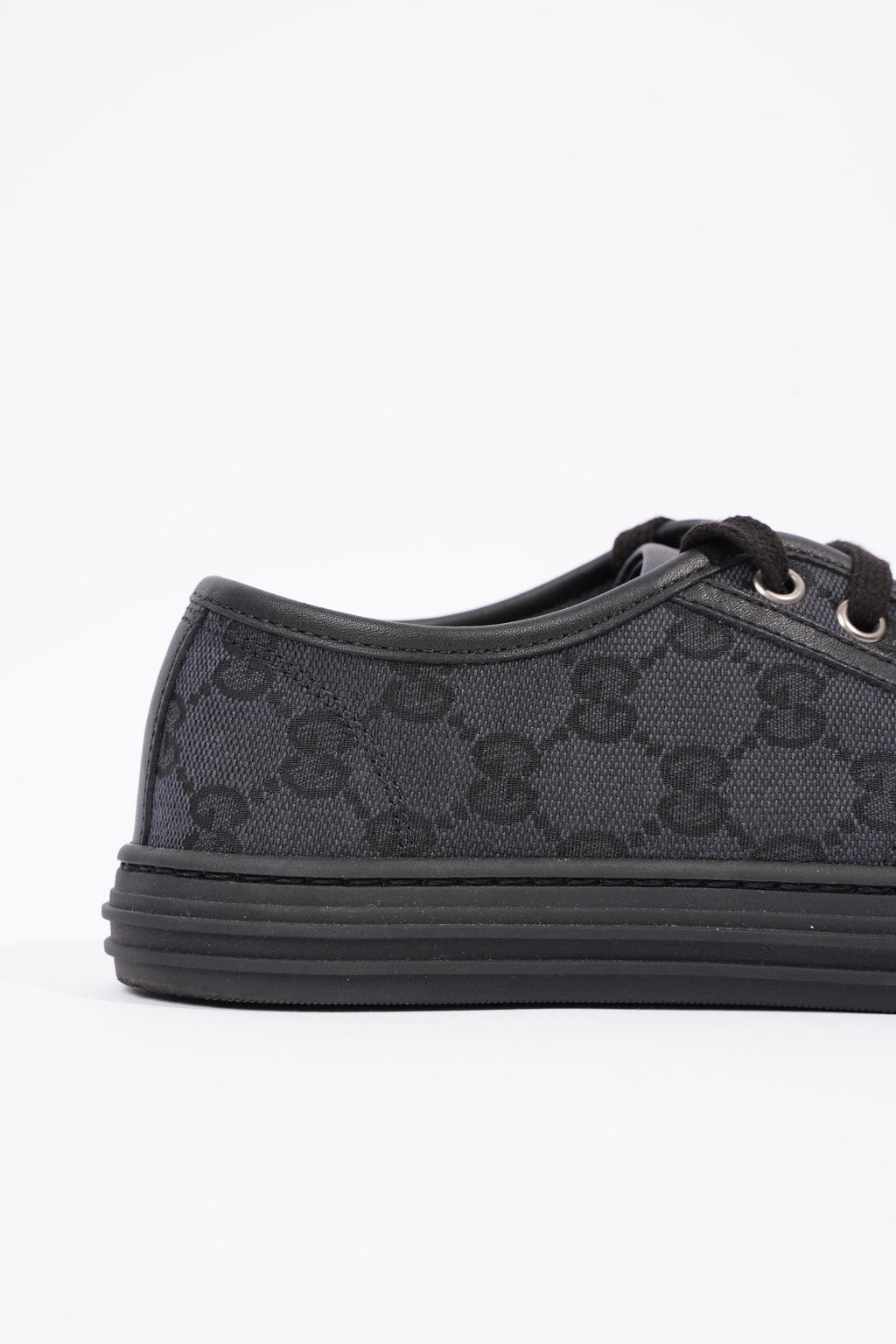 Gucci Womens GG Low Top Sneaker Black EU 34.5 / UK 1.5