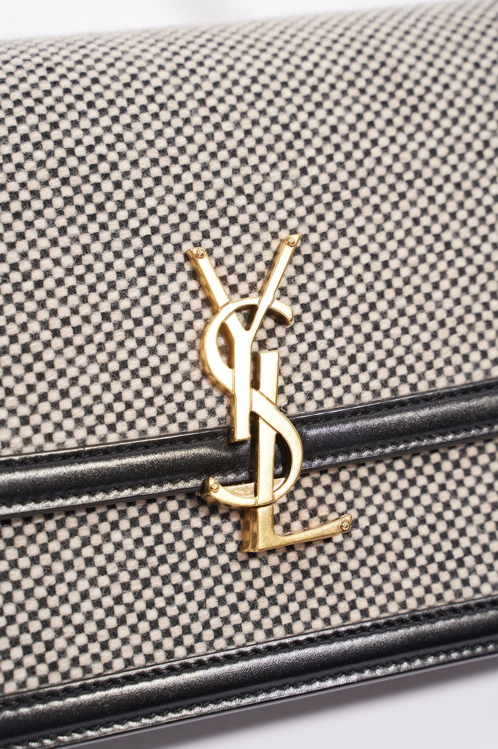 Saint Laurent Womens Solferino Beige / Black Medium