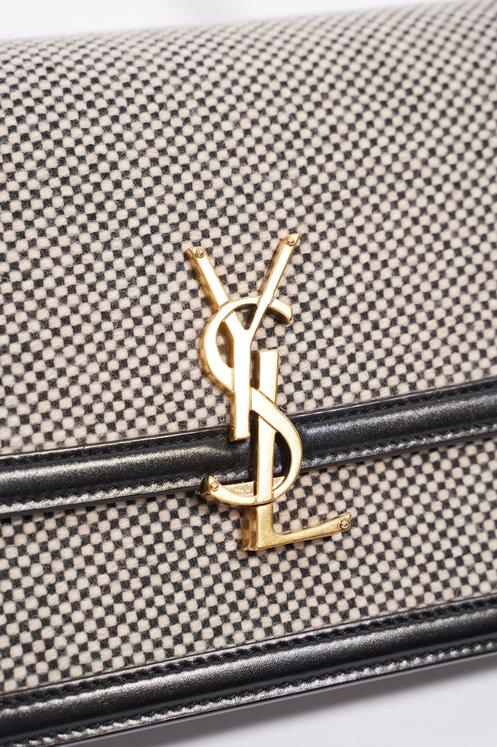Saint Laurent Womens Solferino Beige / Black Medium