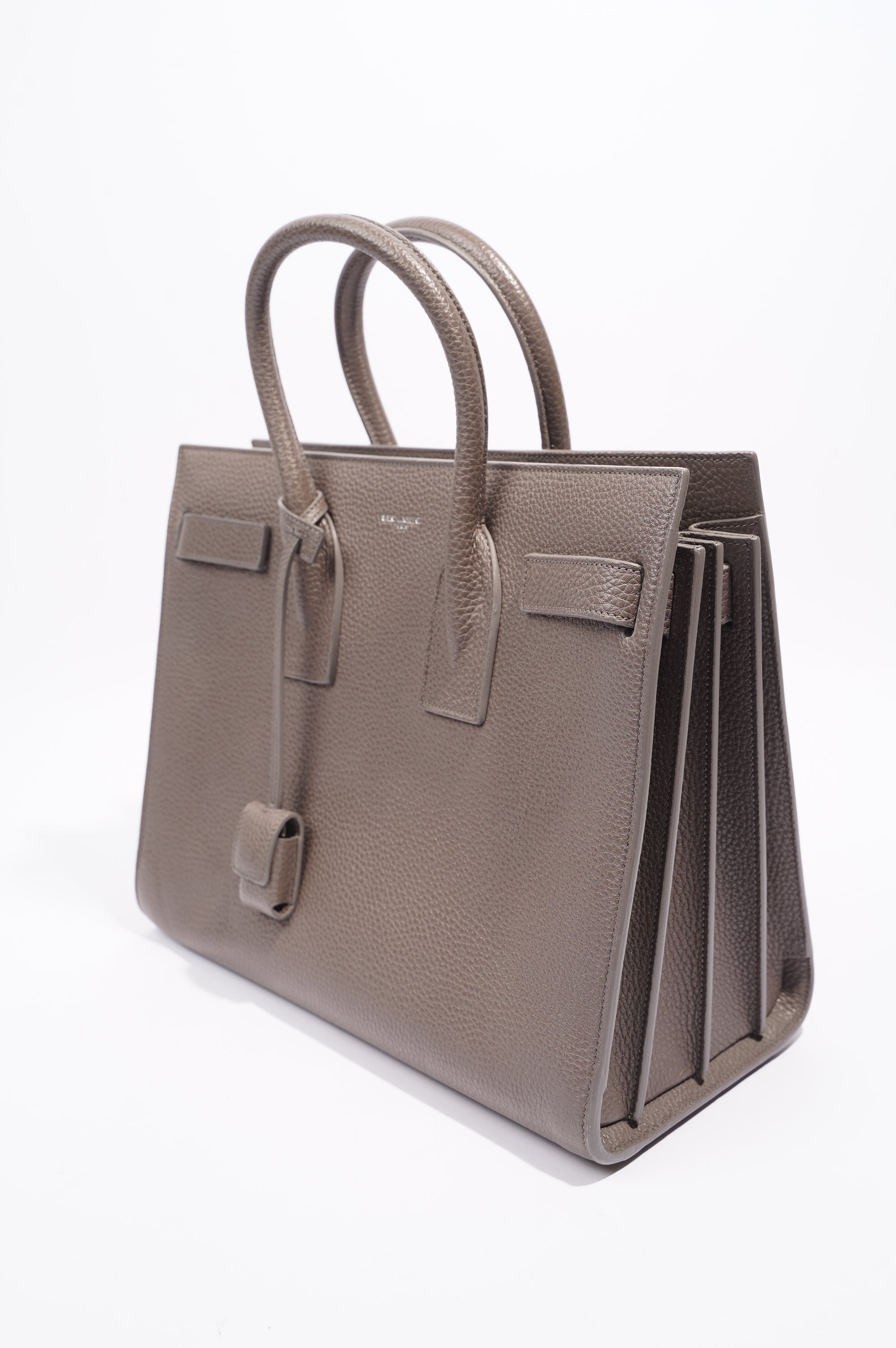 Saint Laurent Sac De Jour Tote Bag Grey Leather Small