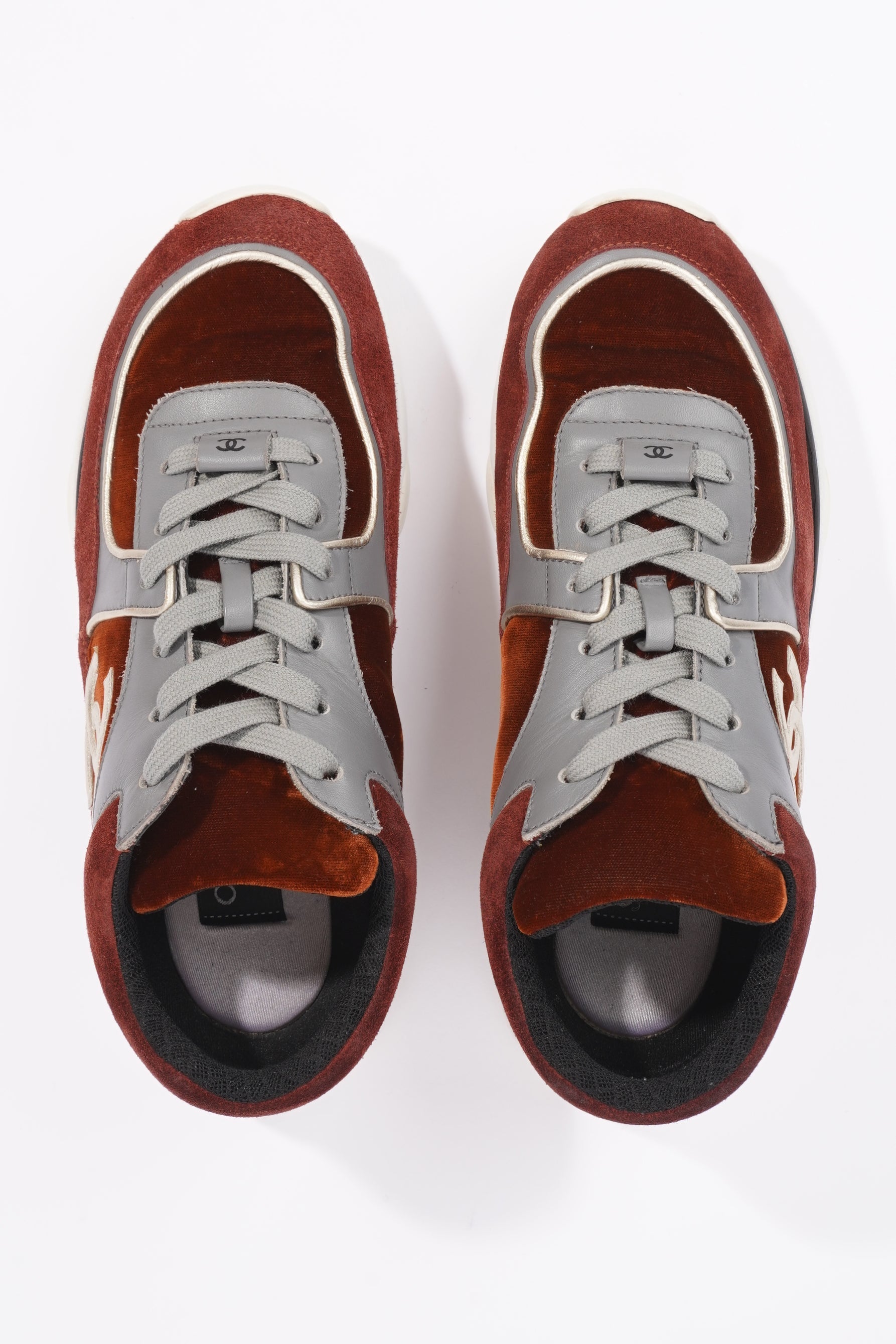Chanel Womens Runner Maroon / Grey EU 37.5 / UK 4.5