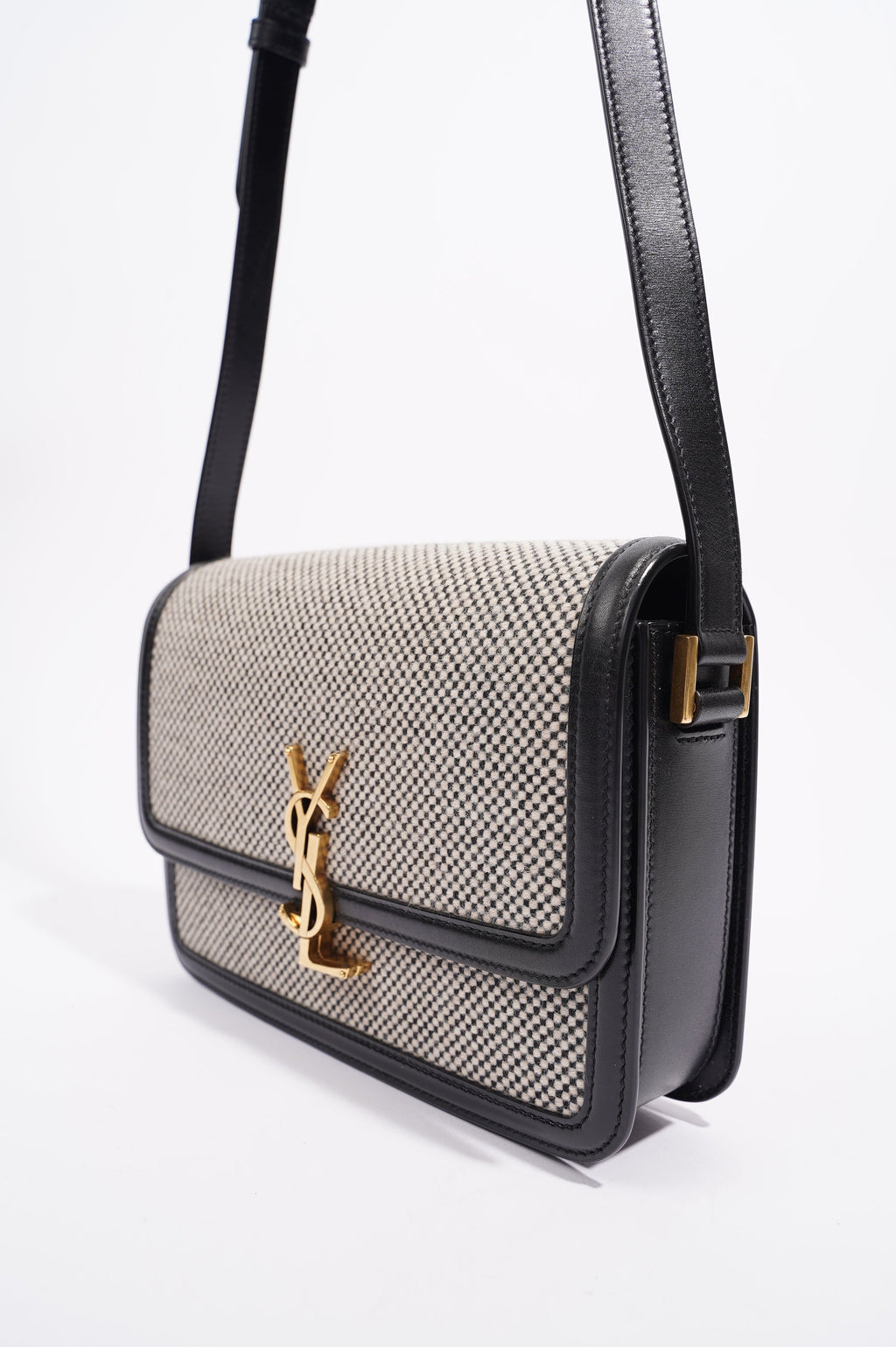 Saint Laurent Womens Solferino Beige / Black Medium