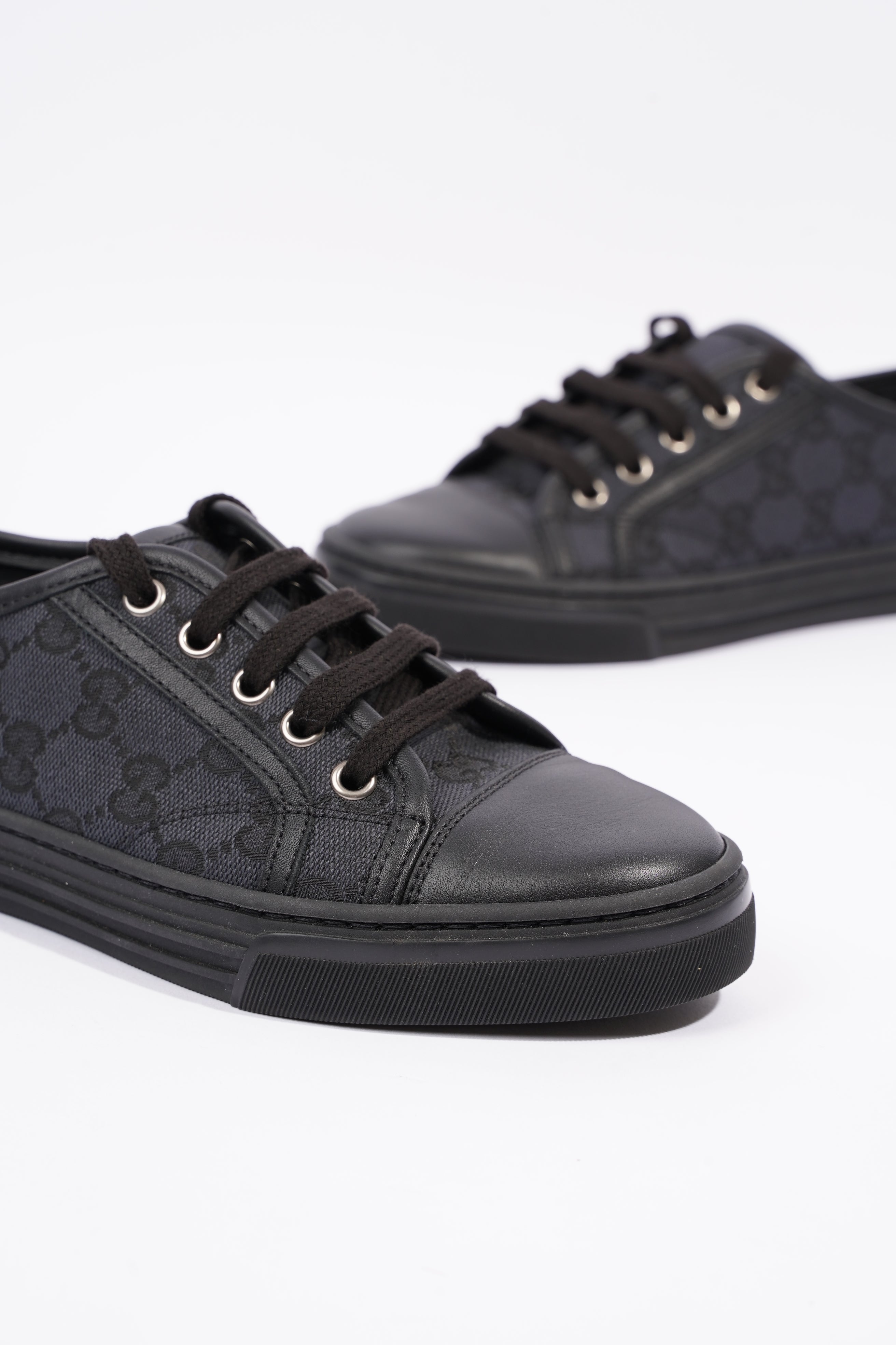 Gucci Womens GG Low Top Sneaker Black EU 34.5 / UK 1.5