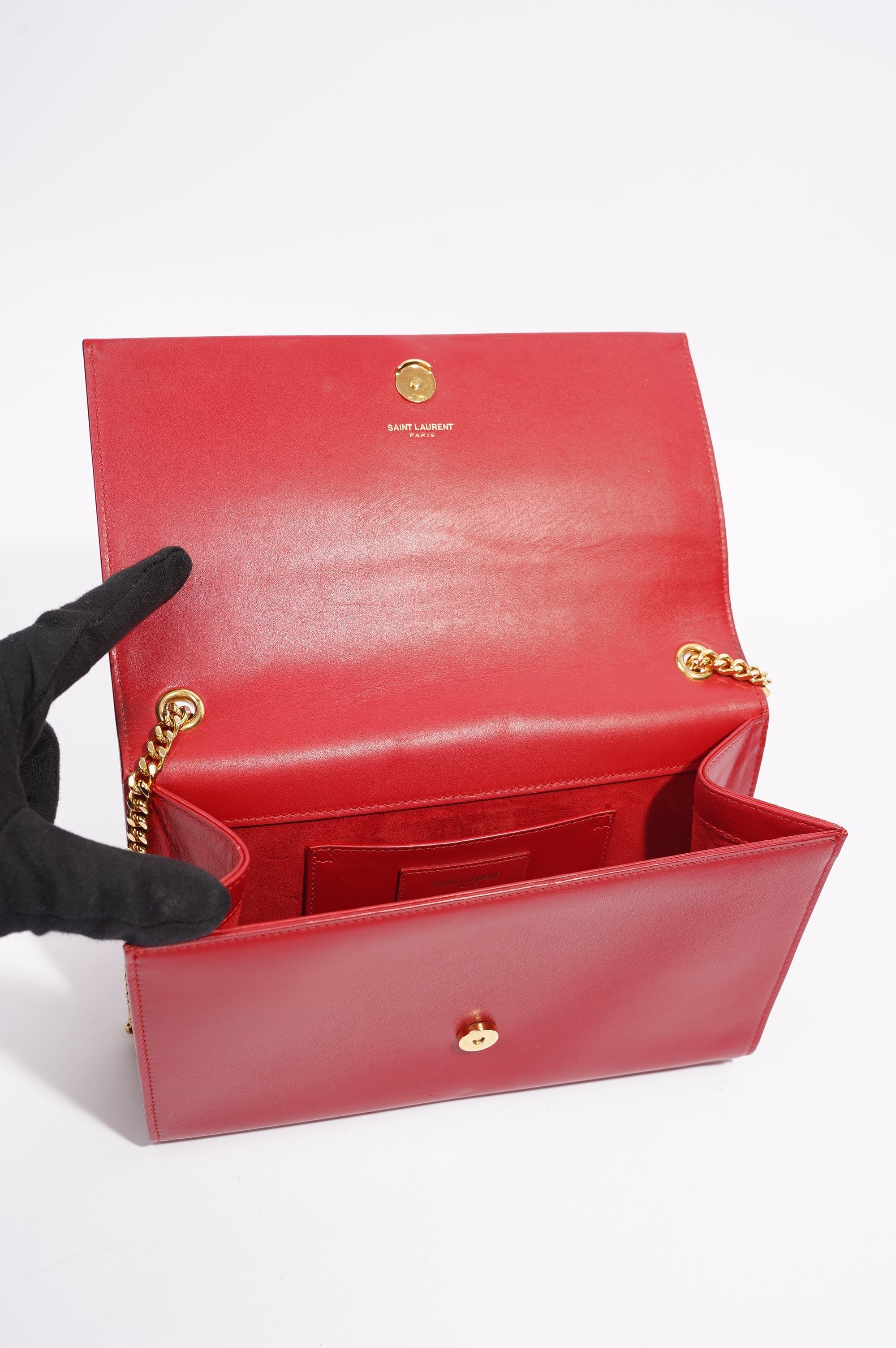 Saint Laurent Kate Tassle Bag Red / Gold Medium