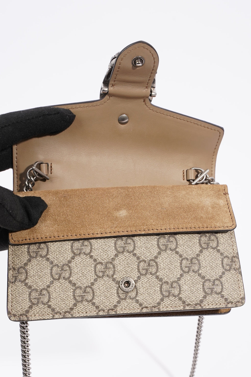 Gucci Womens Dionysus Bag Monogram Canvas Super Mini