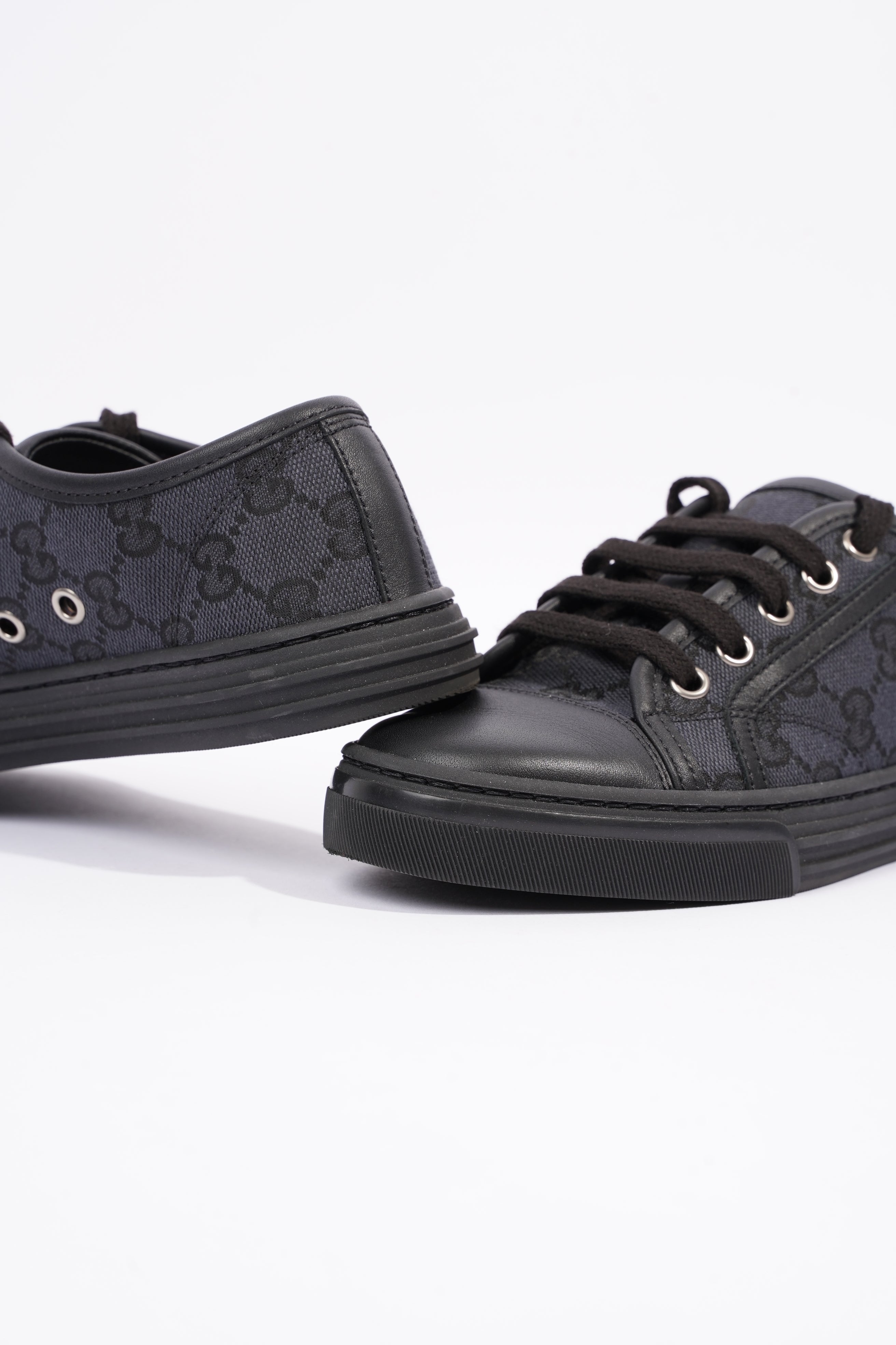 Gucci Womens GG Low Top Sneaker Black EU 34.5 / UK 1.5
