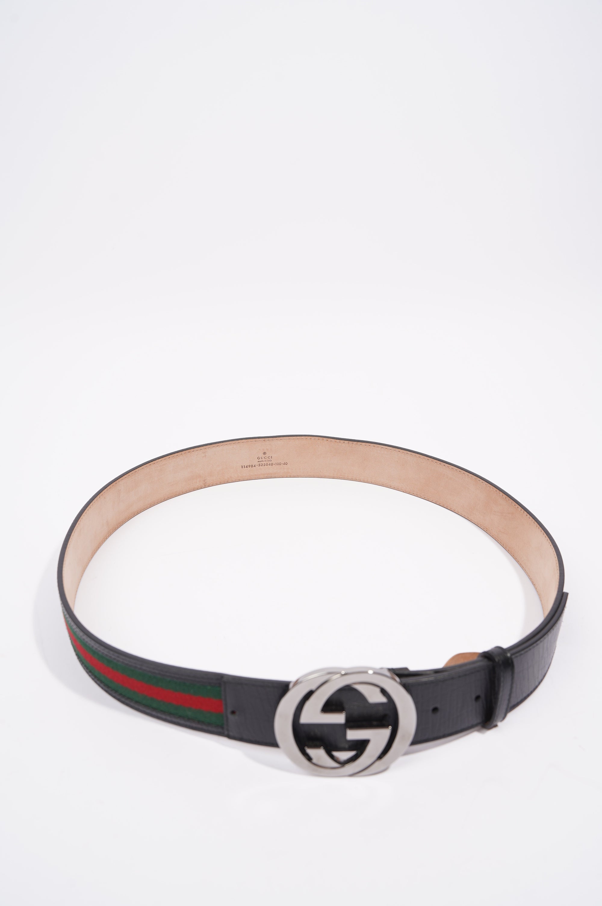 Gucci Mens Interlocking Belt Green / Red 100cm - 40"