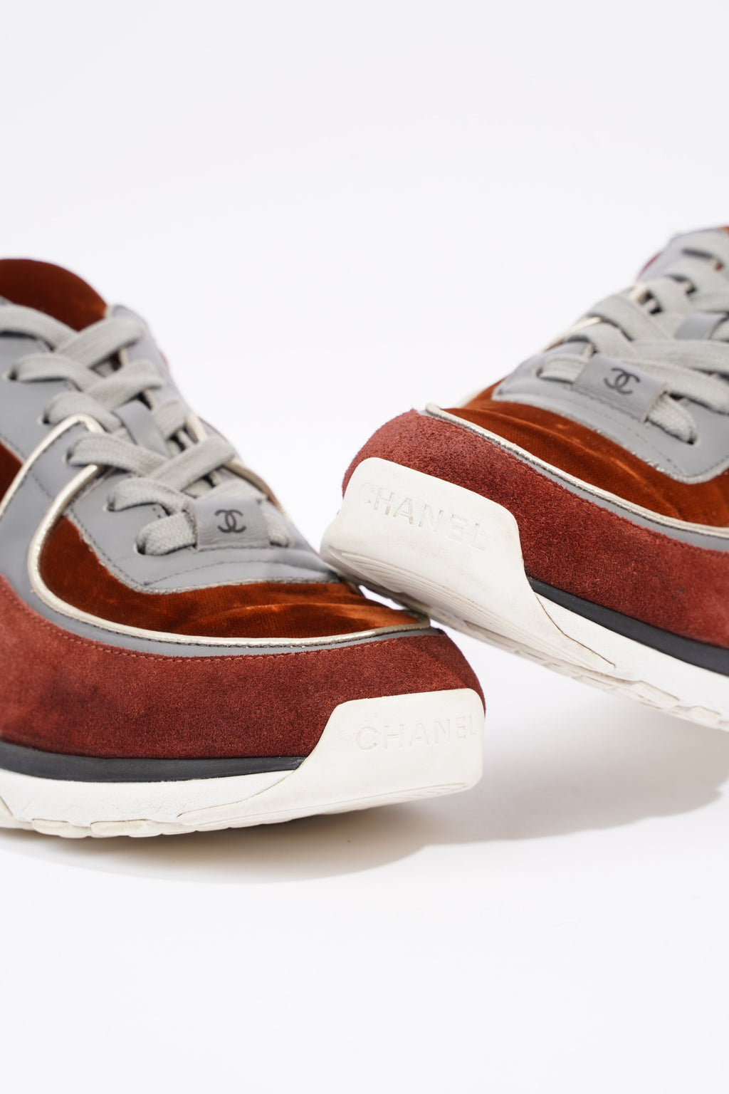 Chanel Womens Runner Maroon / Grey EU 37.5 / UK 4.5