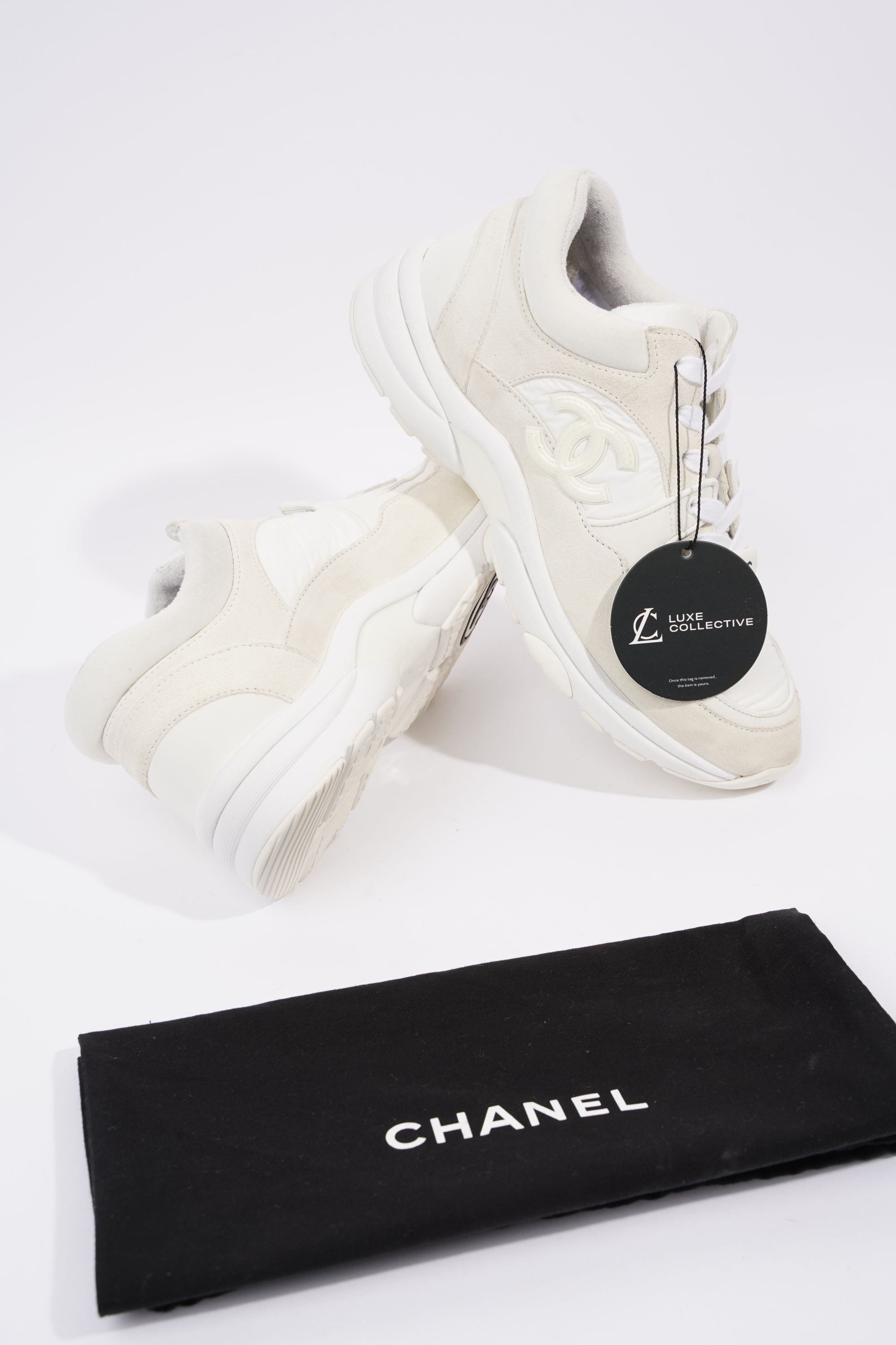 Chanel Womens CC Logo White / Cream EU 36 / UK 3