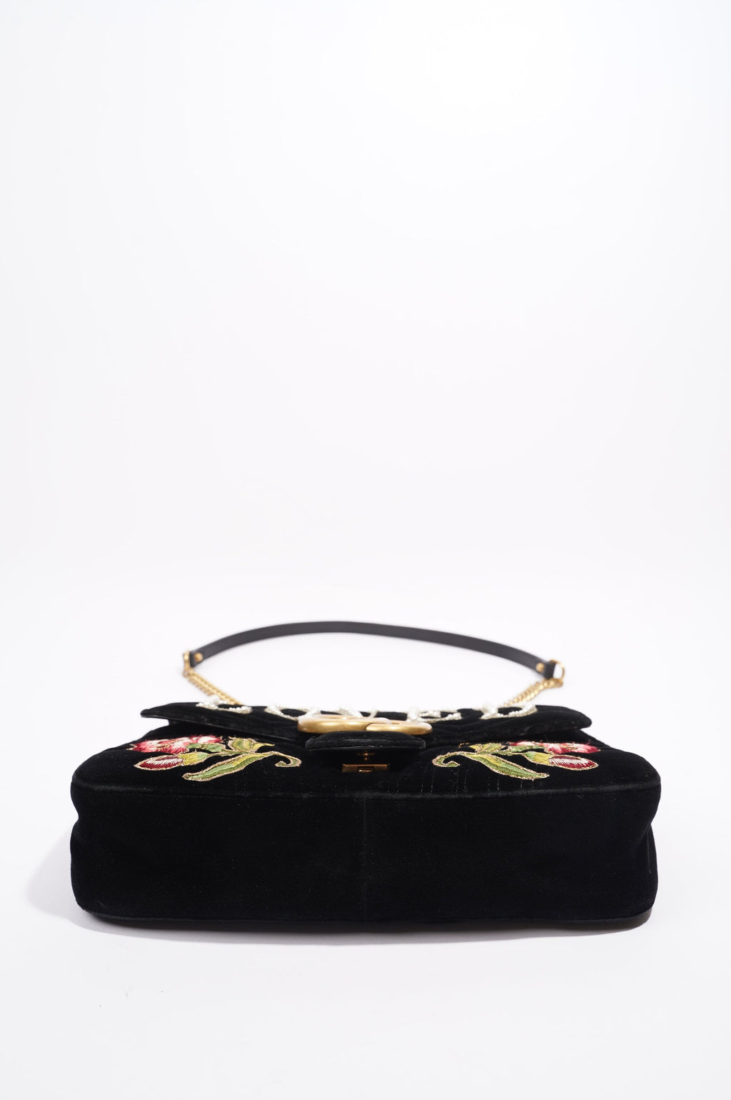 Gucci Mamont Loved Flap Black Embroidery / Velvet Medium