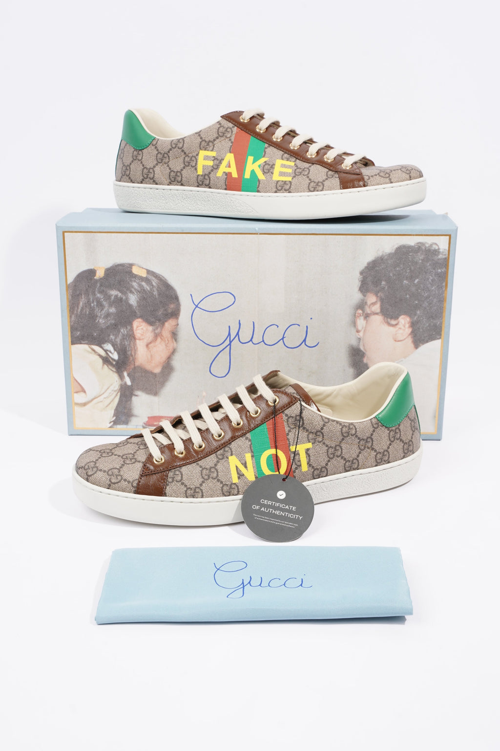 Gucci Mens Ace Not Fake Print Supreme / Red / Green EU 46 / UK 12