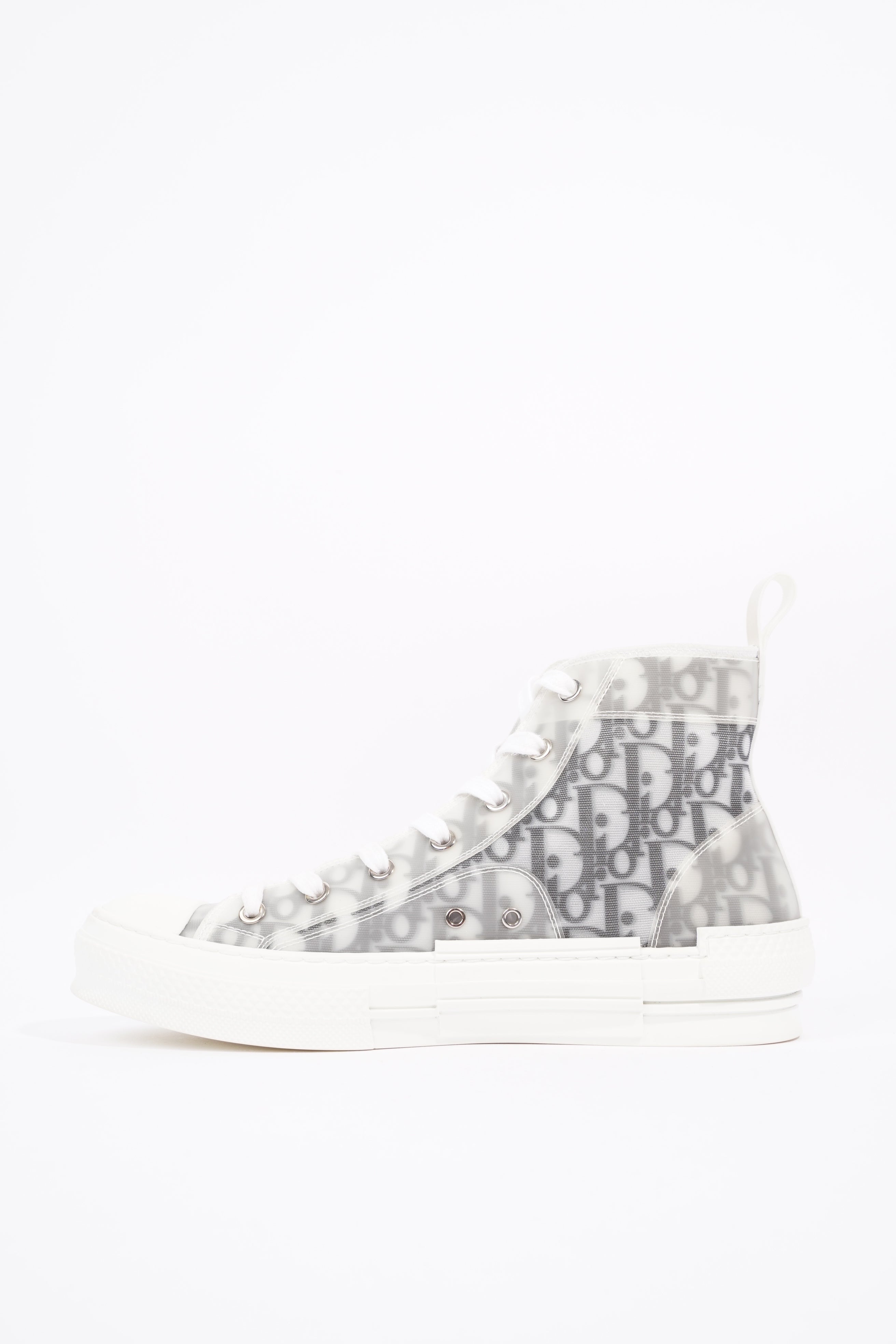 Christian Dior Mens B23 High Top Grey / Oblique EU 40 / UK 6