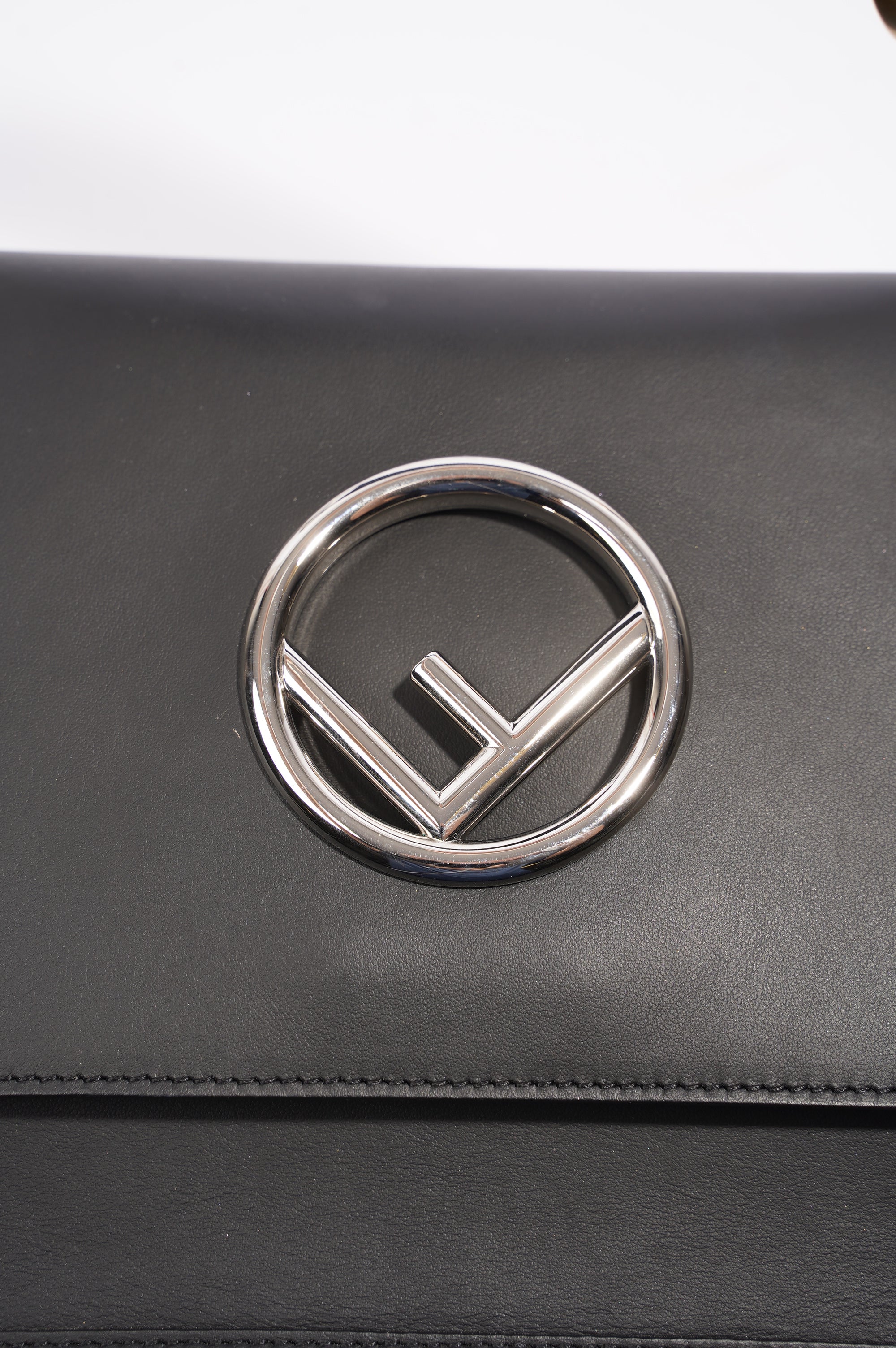 Fendi Womens Fendi Kan I Bag Black Leather