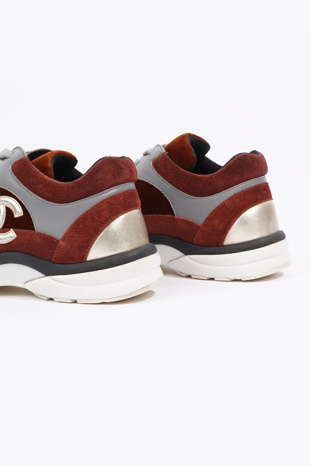 Chanel Womens Runner Maroon / Grey EU 37.5 / UK 4.5
