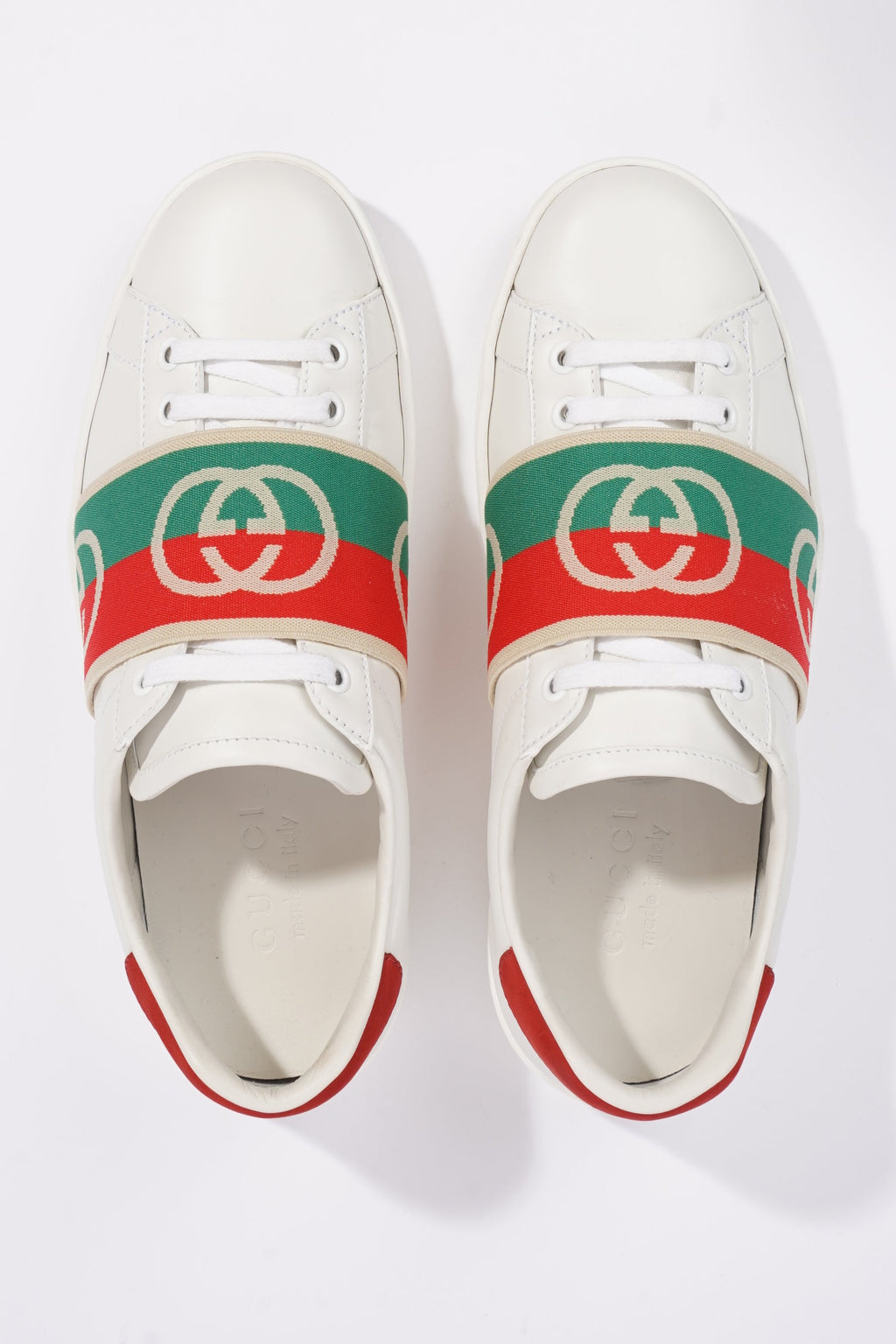 Gucci Mens Ace Elastic Web White / Green / Red EU 39 / UK 5