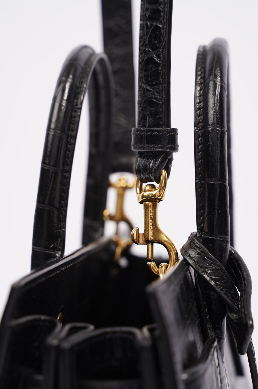 Saint Laurent Womens Sac De Jour Black / Croc Nano