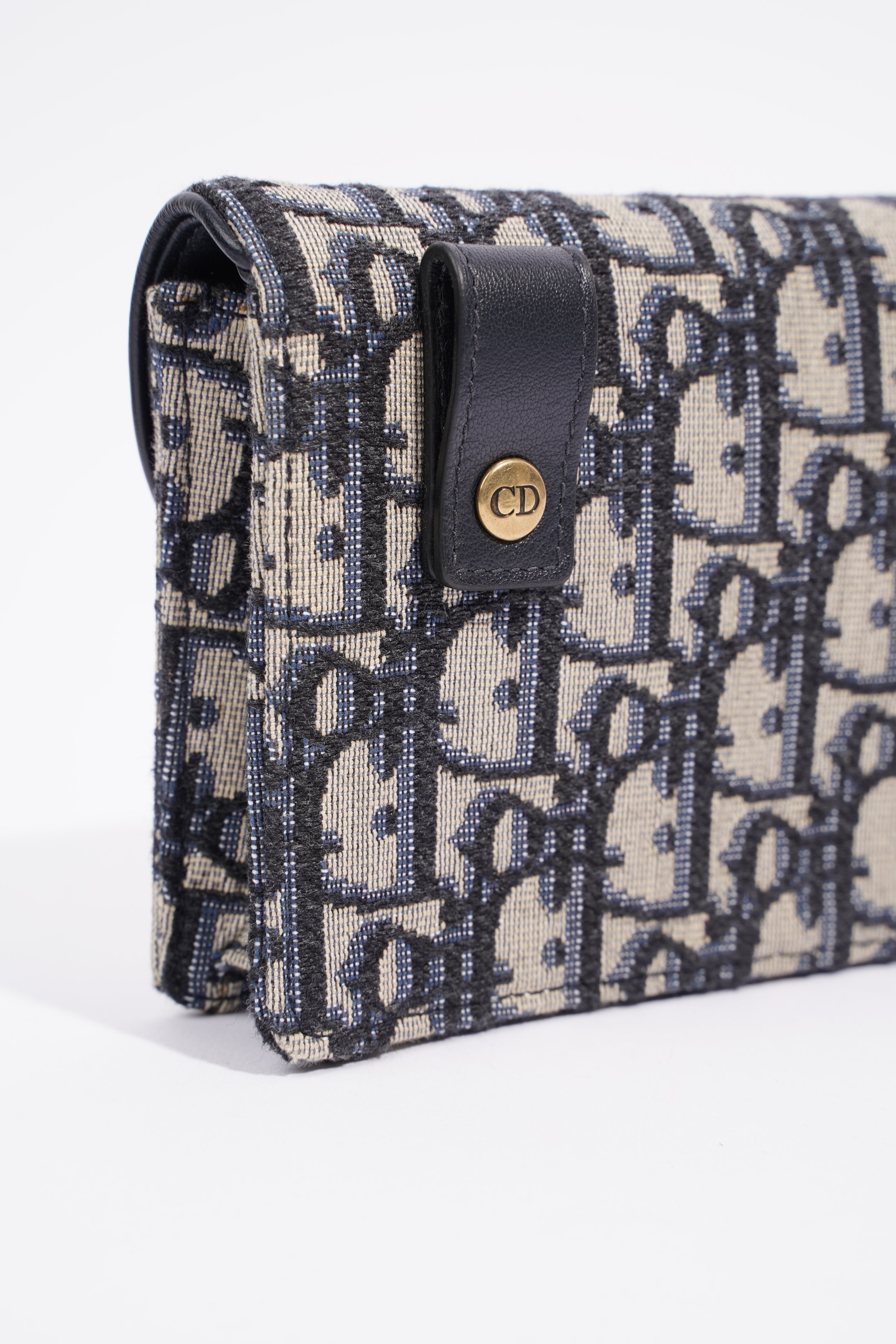 Christian Dior Saddle Belt Bag Blue Oblique Canvas