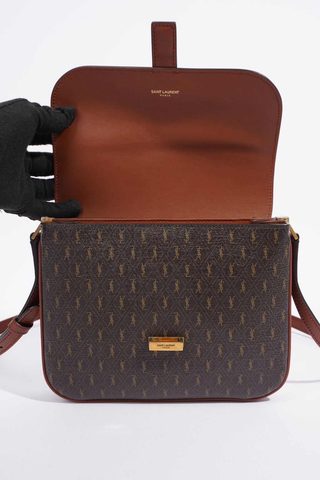 Saint Laurent Le Monagramme Small Satchel Chestnut