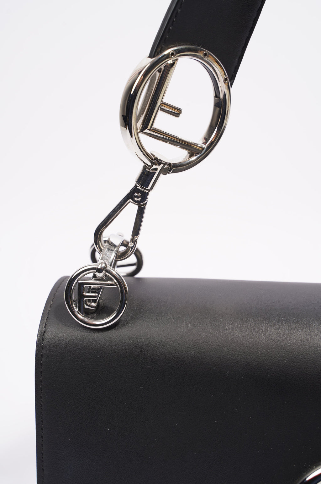 Fendi Womens Fendi Kan I Bag Black Leather