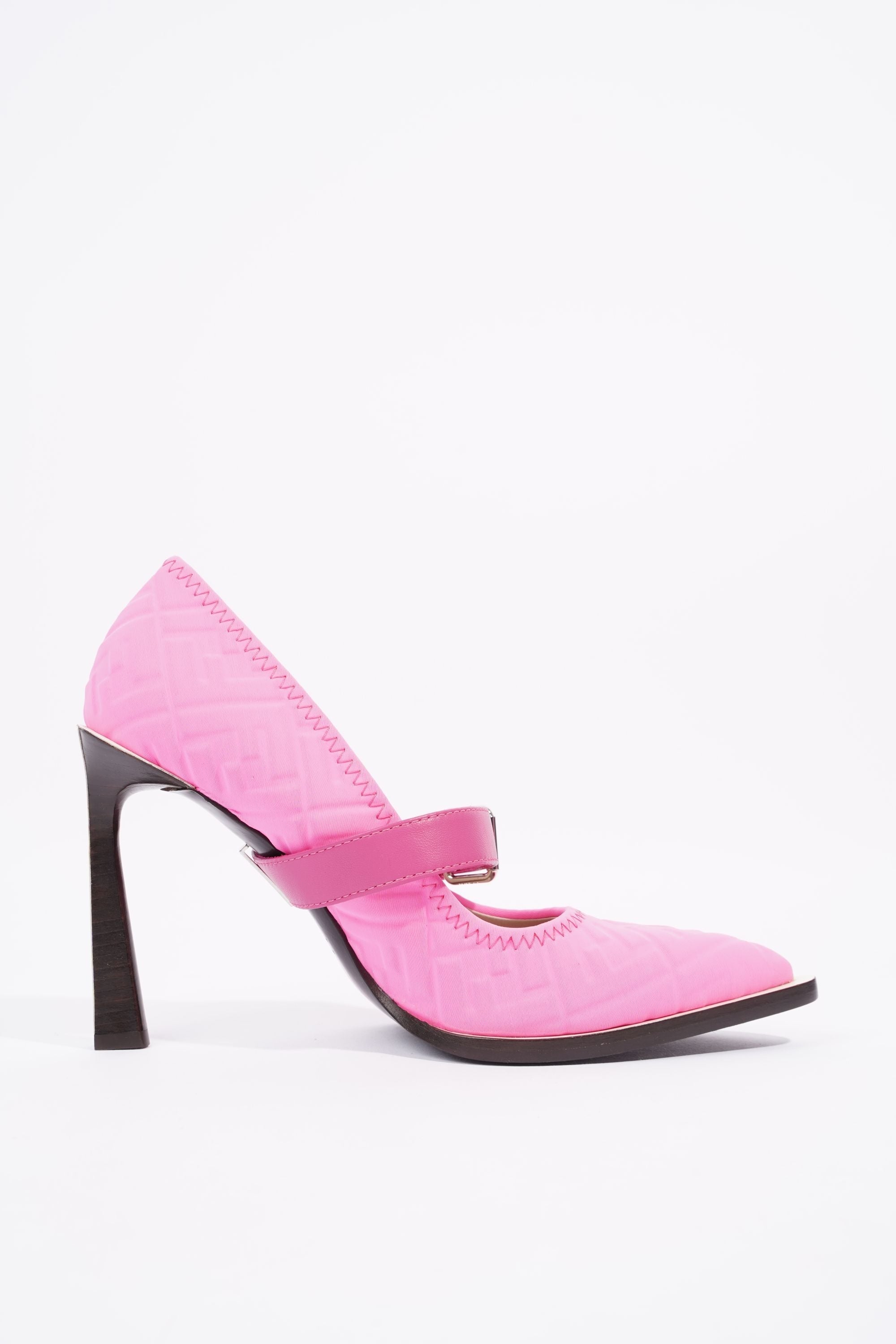 Fendi Womens Decollete Lycra FF Print Pump Pink EU 40 / UK 7