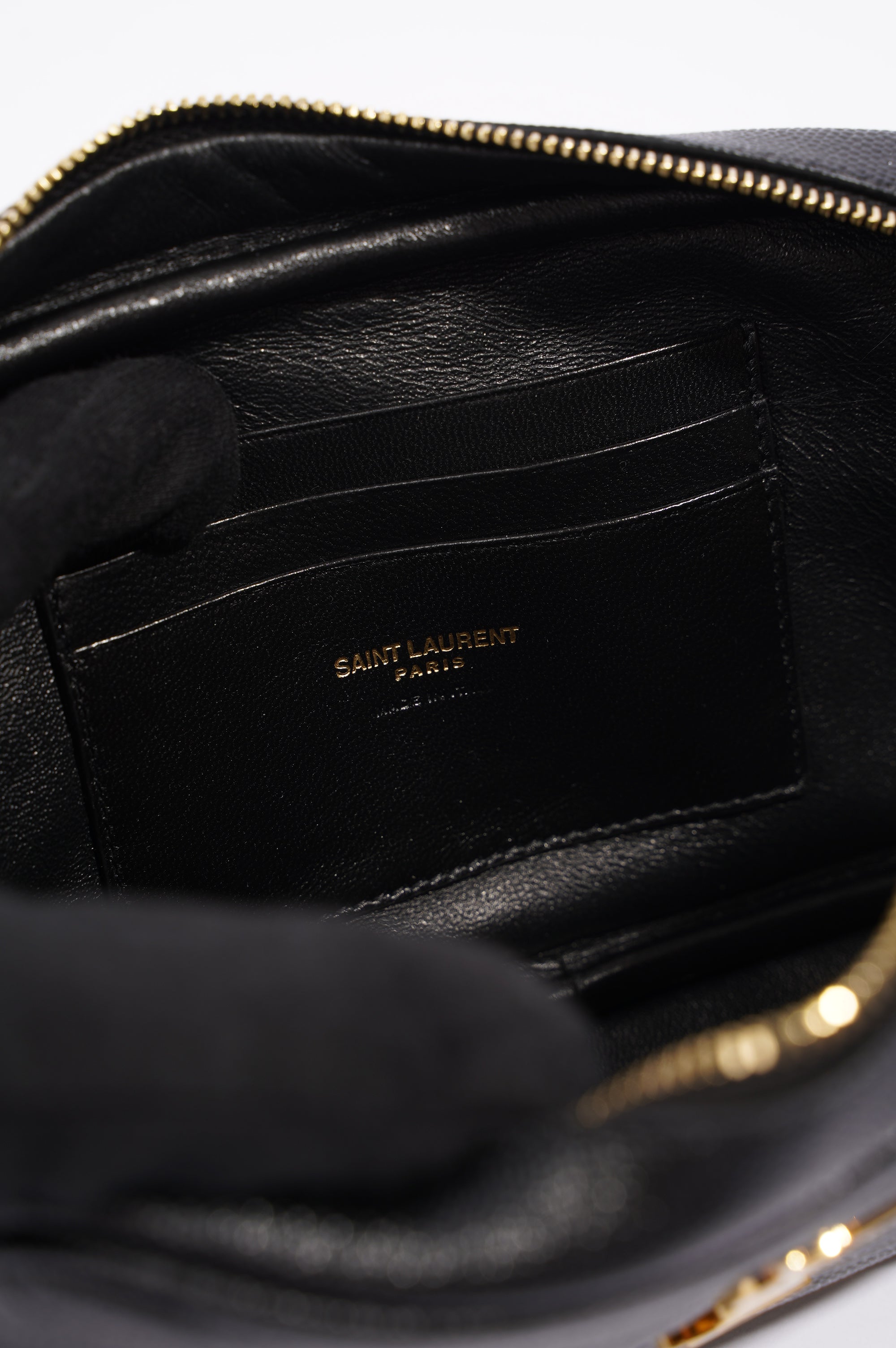 Saint Laurent Womens Lou Camera Bag Black Leather Mini