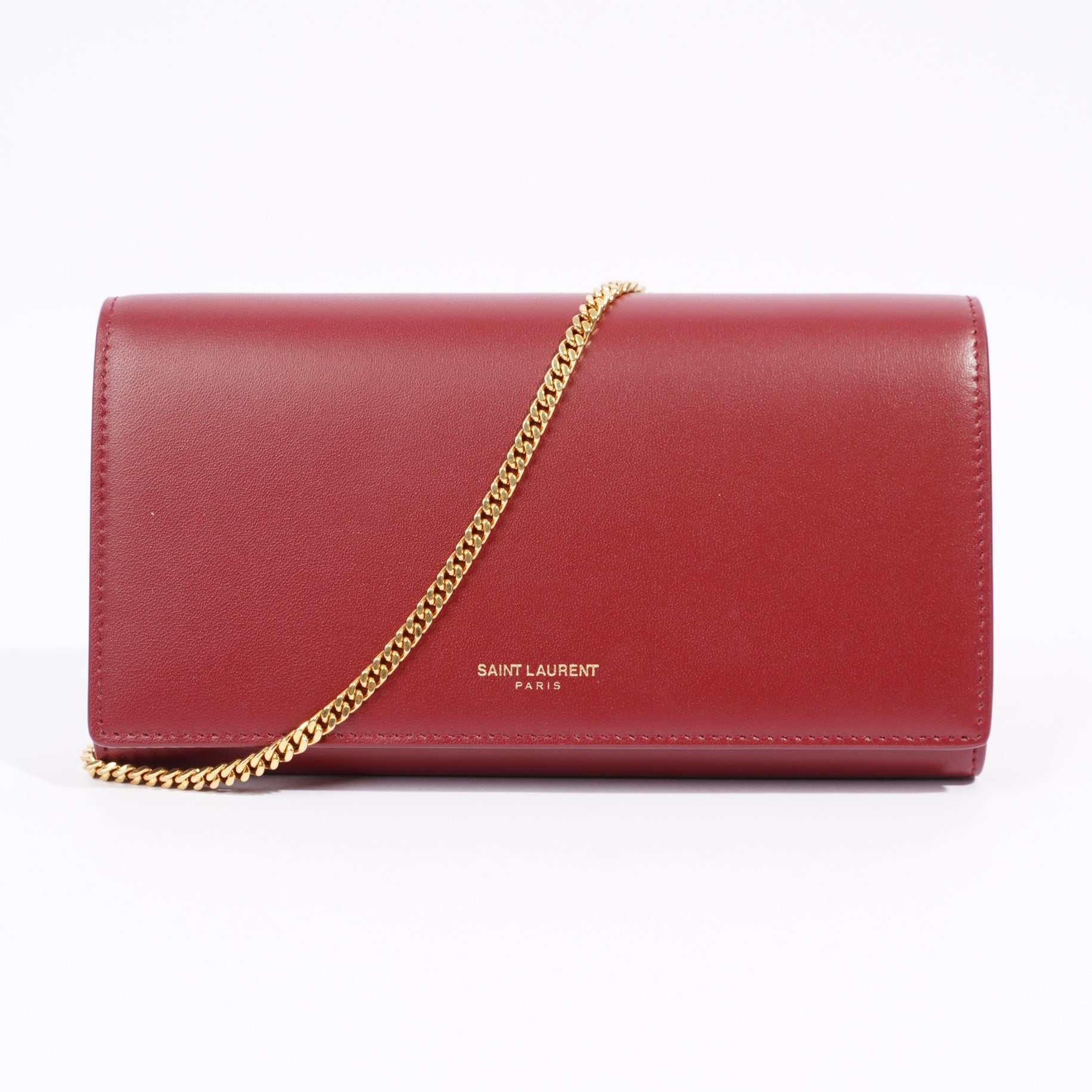 Saint Laurent Womens Mini Paris Bag Red Leather