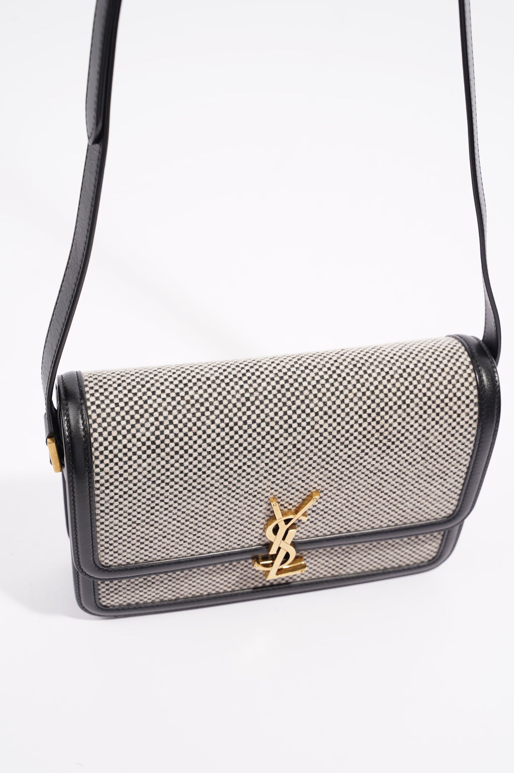 Saint Laurent Womens Solferino Beige / Black Medium