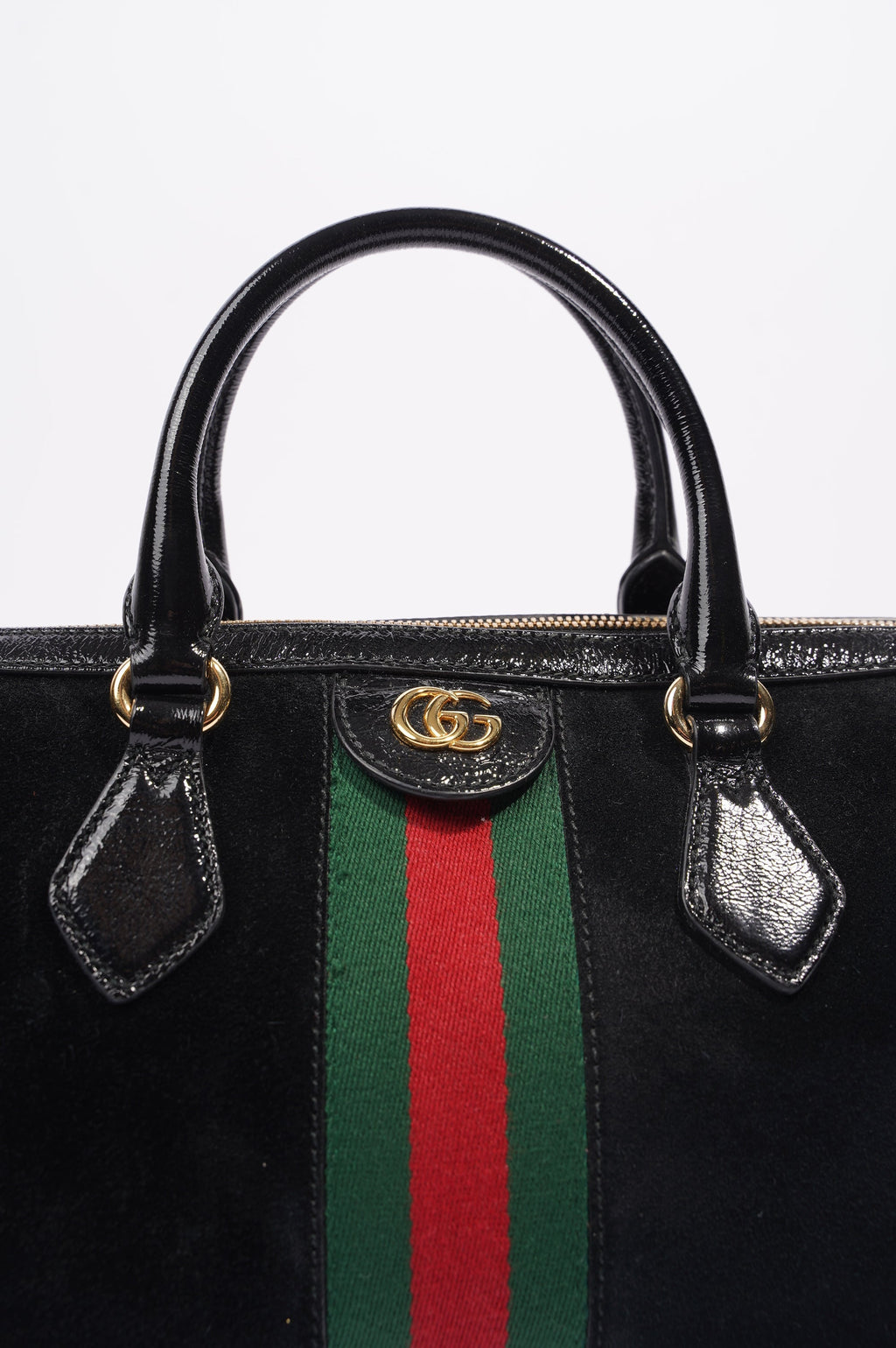 Gucci Womens Ophidia Boston Bag Black / Green / Red