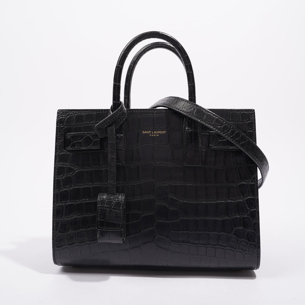 Saint Laurent Womens Sac De Jour Black / Croc Nano