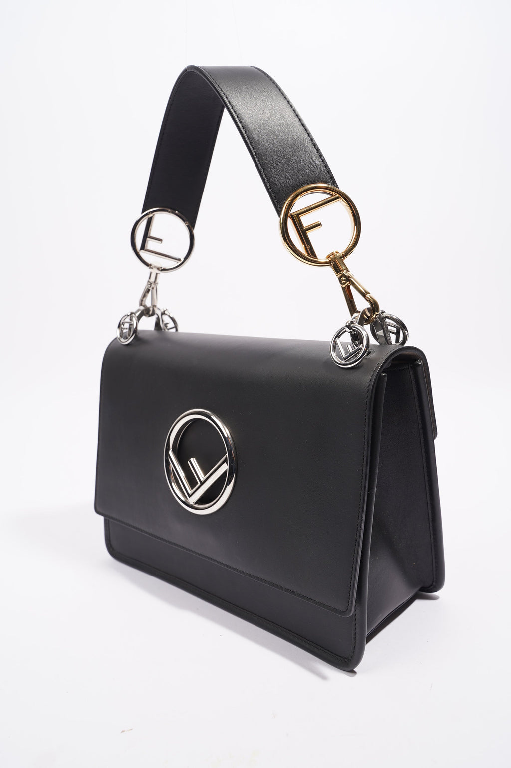 Fendi Womens Fendi Kan I Bag Black Leather