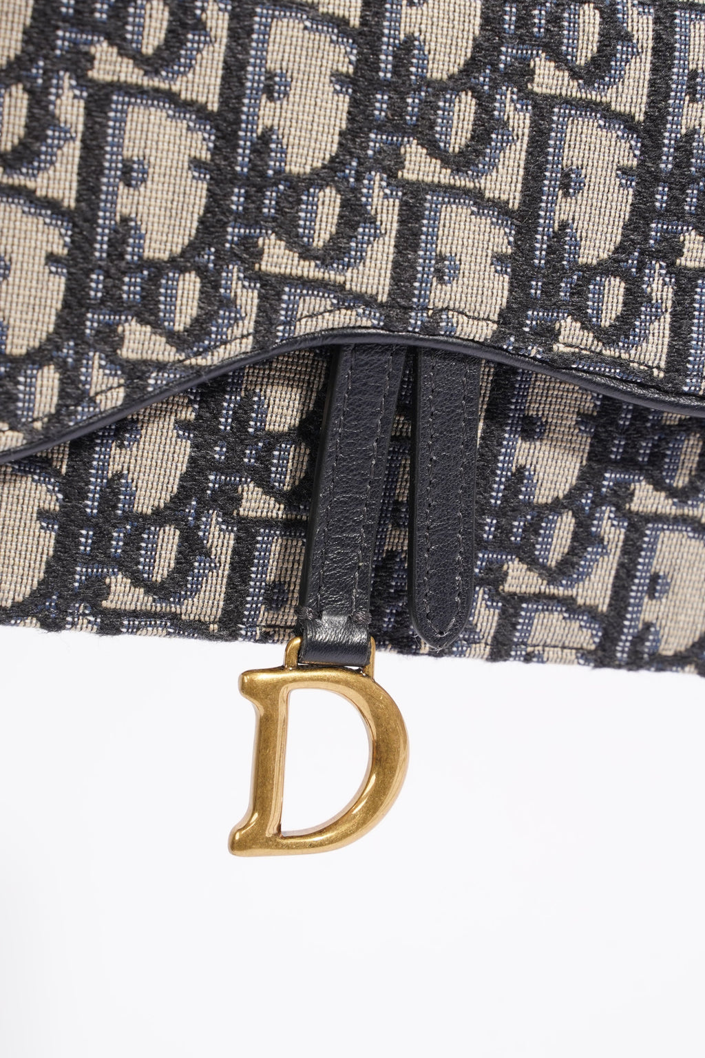 Christian Dior Saddle Belt Bag Blue Oblique Canvas
