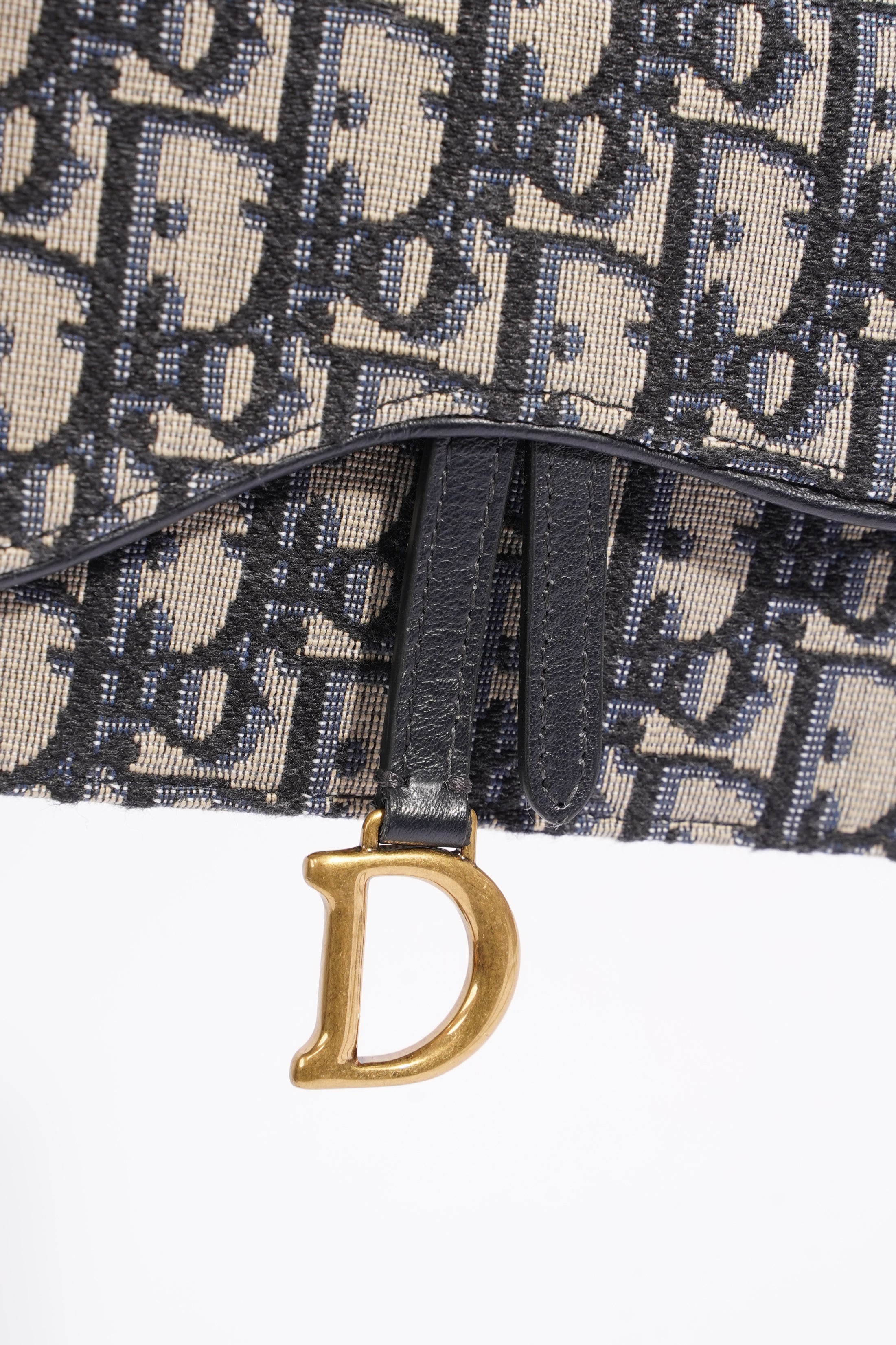 Christian Dior Saddle Belt Bag Blue Oblique Canvas
