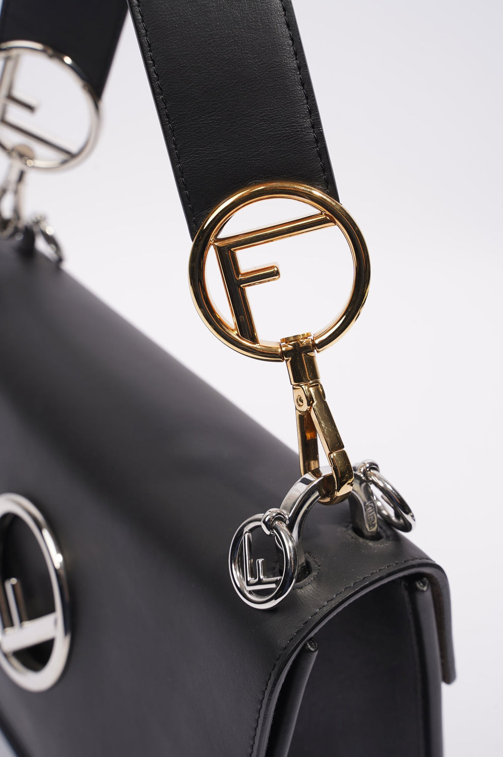 Fendi Womens Fendi Kan I Bag Black Leather