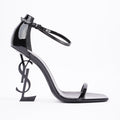 Saint Laurent Womens Opyum Sandal Patent Black EU 38 / UK 5