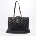 Saint Laurent Womens Lou Lou Shopper Bag Black / Silver Large