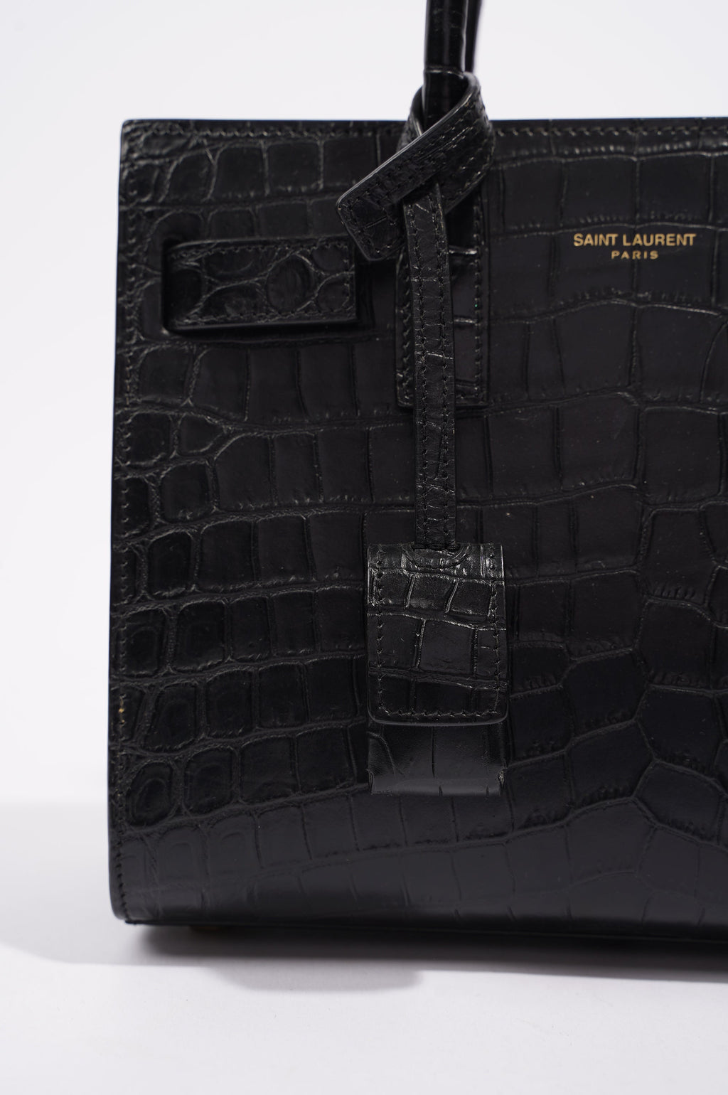 Saint Laurent Womens Sac De Jour Black / Croc Nano